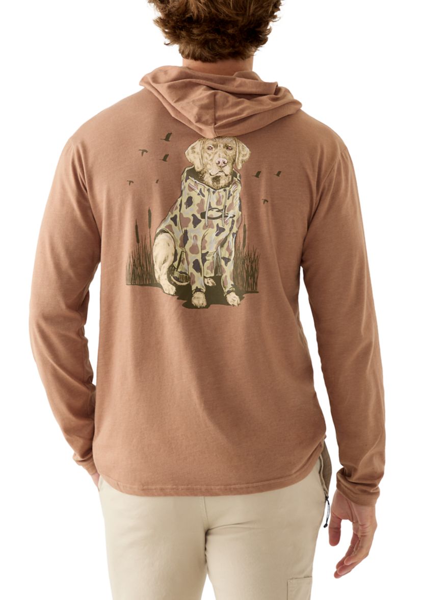 Mens Old School Lab Long Sleeve Graphic Hoodie T-Shirt