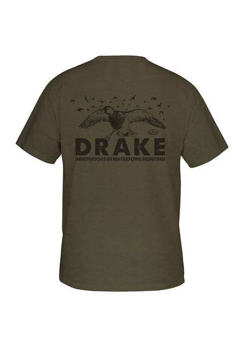 Drake Waterfowl Mens Short Sleeve Incoming Graphic T-Shirt