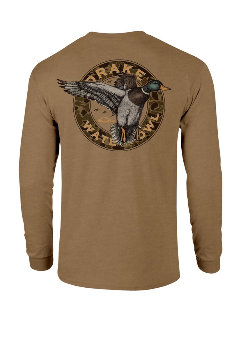 Mens Circle Mallard Long Sleeve Graphic T-Shirt