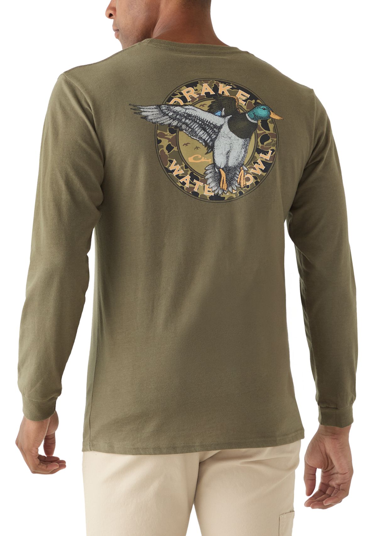 Mens Circle Mallard Long Sleeve Graphic T-Shirt