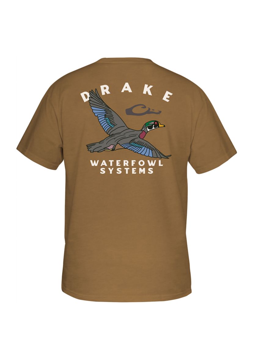 Mens Short Sleeve Retro Wood Duck Graphic T-Shirt