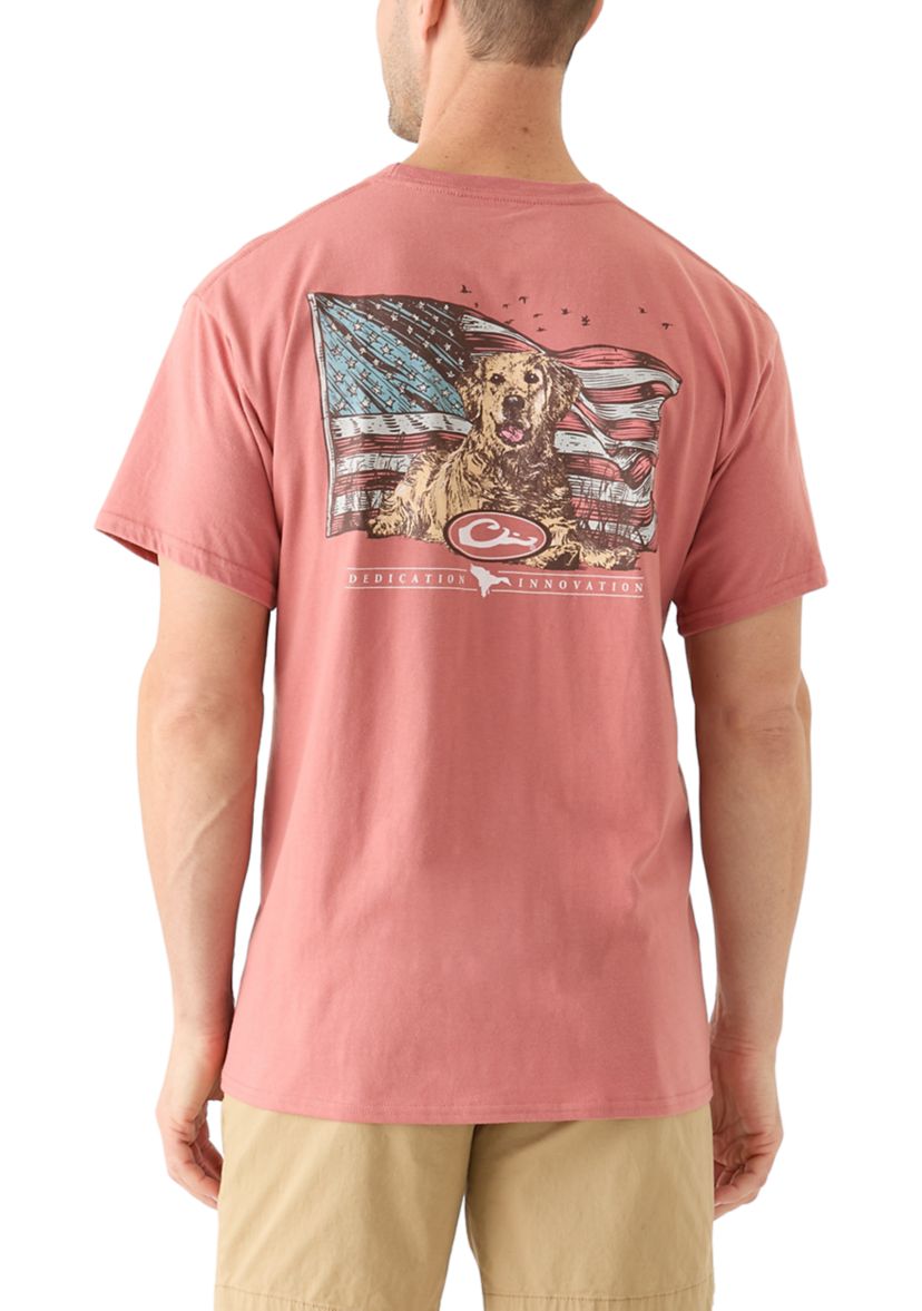 Mens Americana Yellow Lab Short Sleeve Graphic T-Shirt
