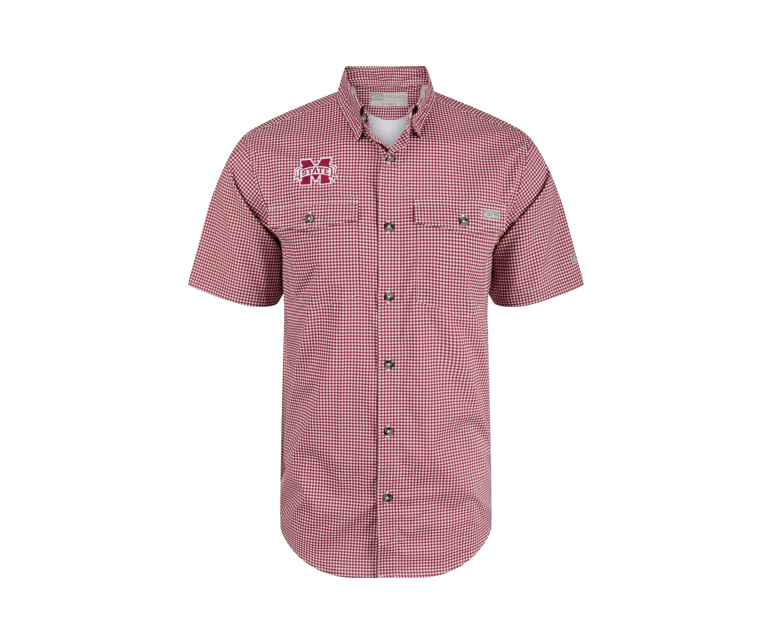 NCAA Mississippi State Bulldogs Frat Gingham Short Sleeve Shirt 