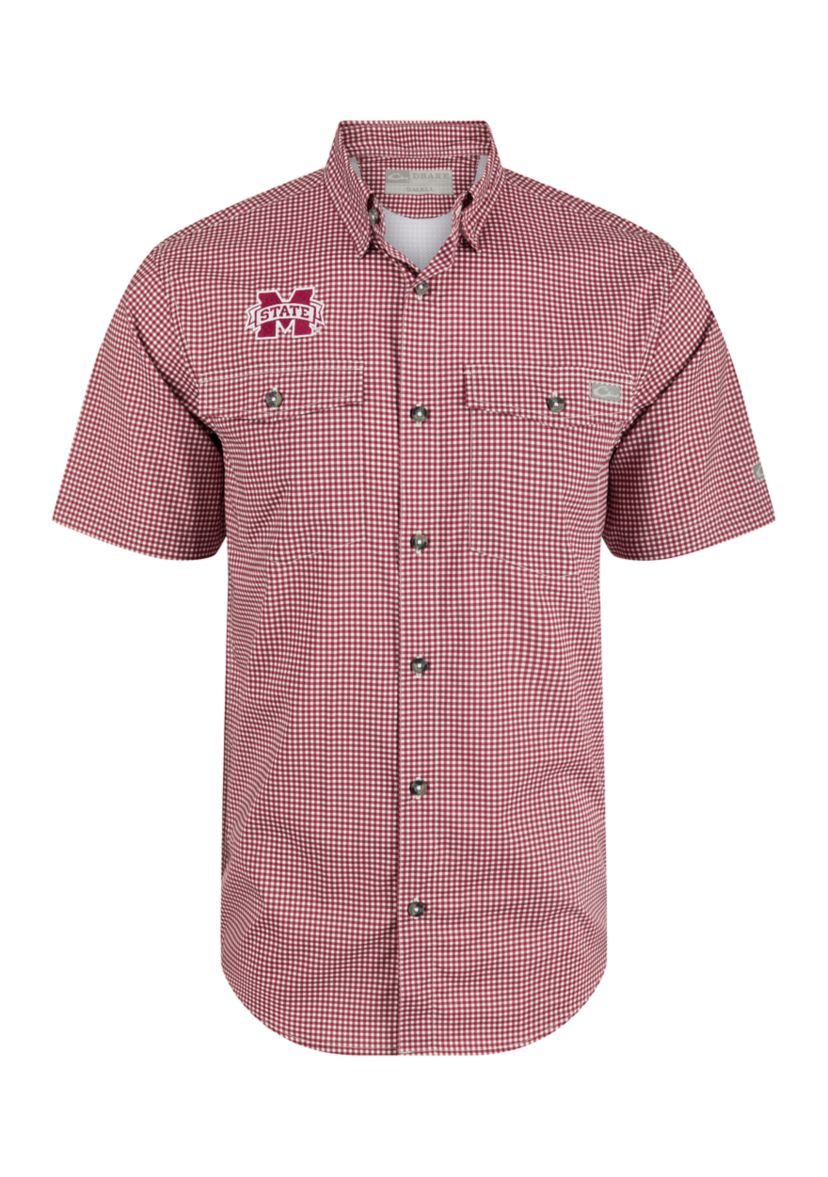 NCAA Mississippi State Bulldogs Frat Gingham Short Sleeve Shirt 
