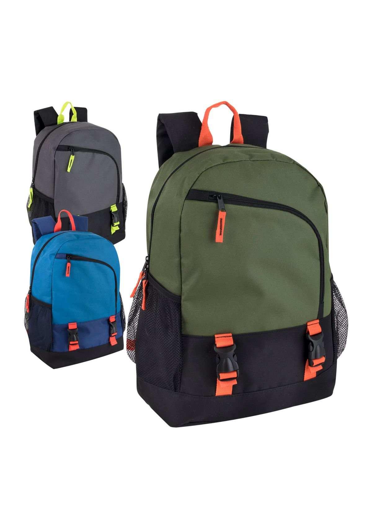 Asymmetrical Zipper Backpack with Double Clips 