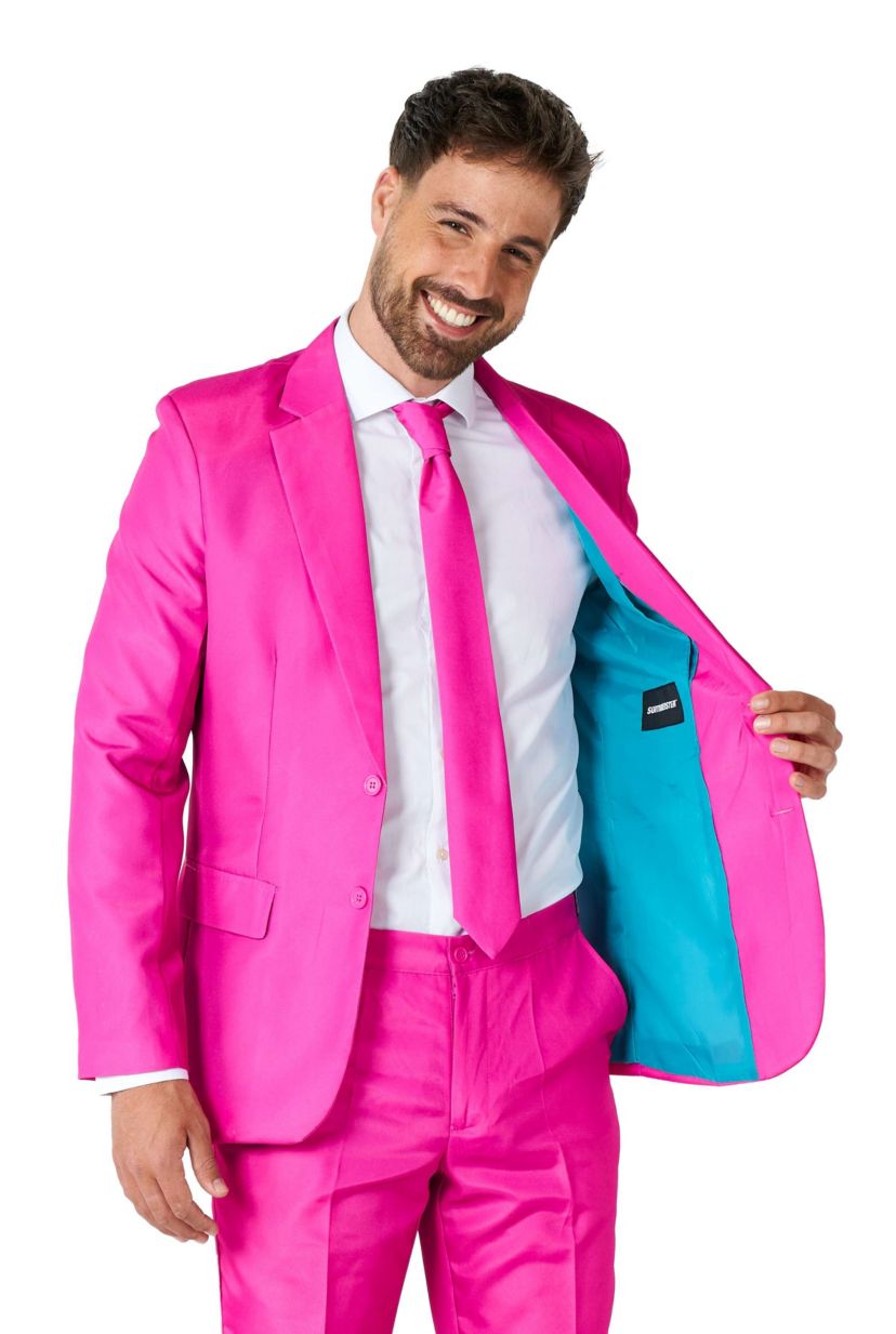 Solid Pink 2 Piece Suit + Tie