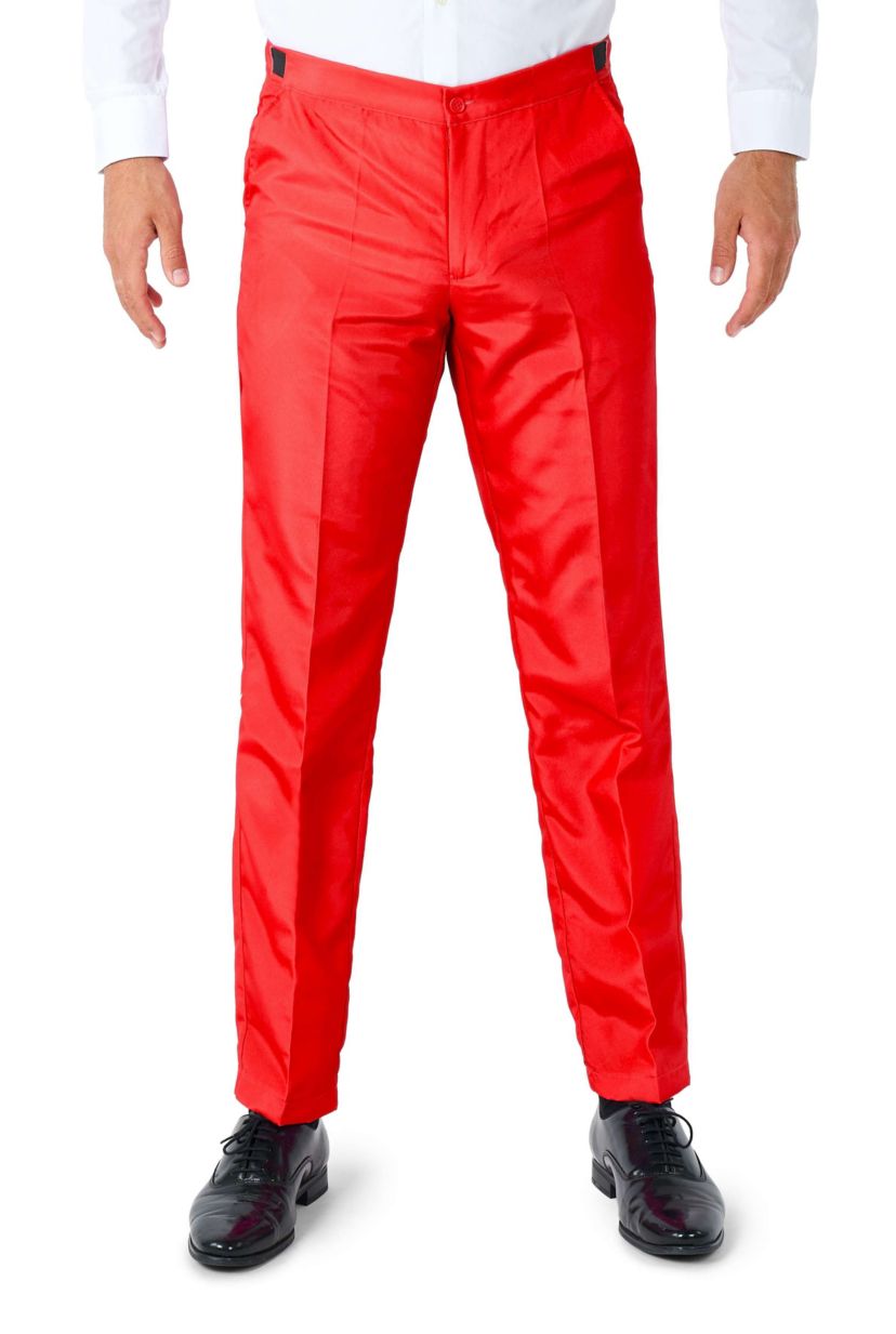 Solid Red  2 Piece Suit + Tie