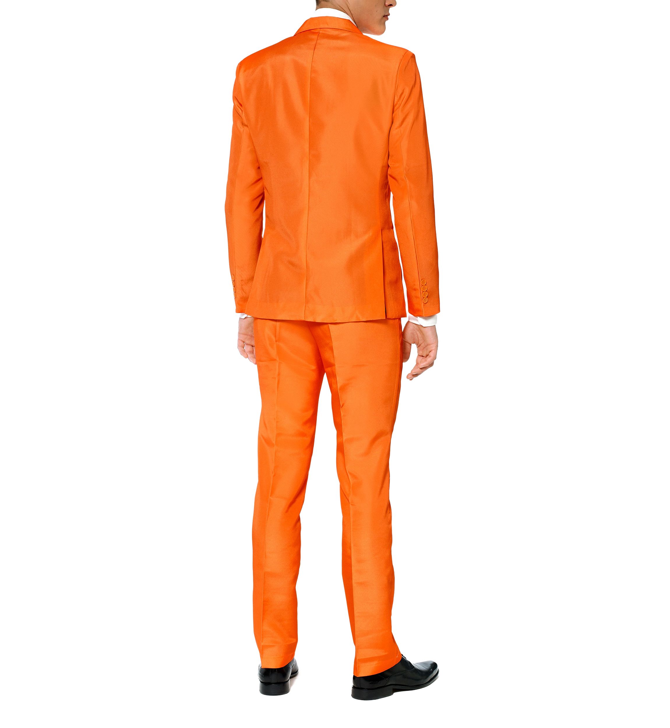 Solid Orange  2 Piece Suit + Tie