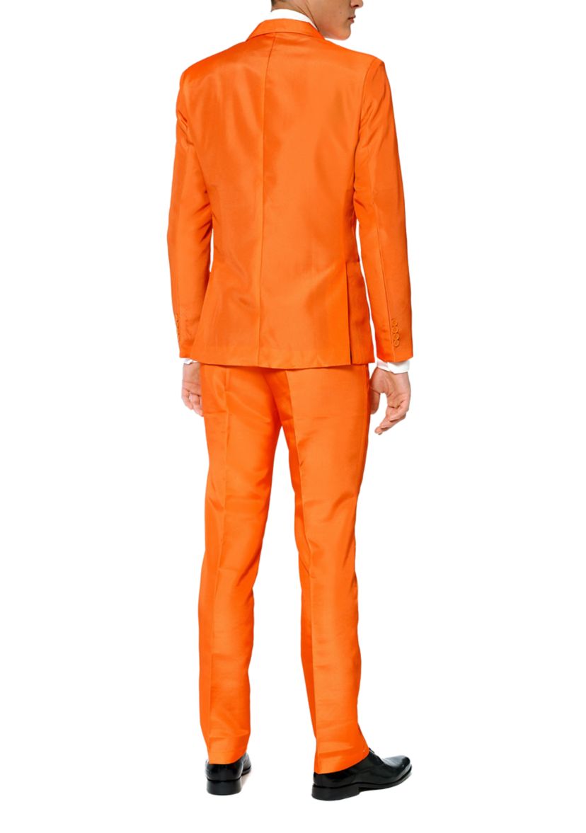 Solid Orange  2 Piece Suit + Tie