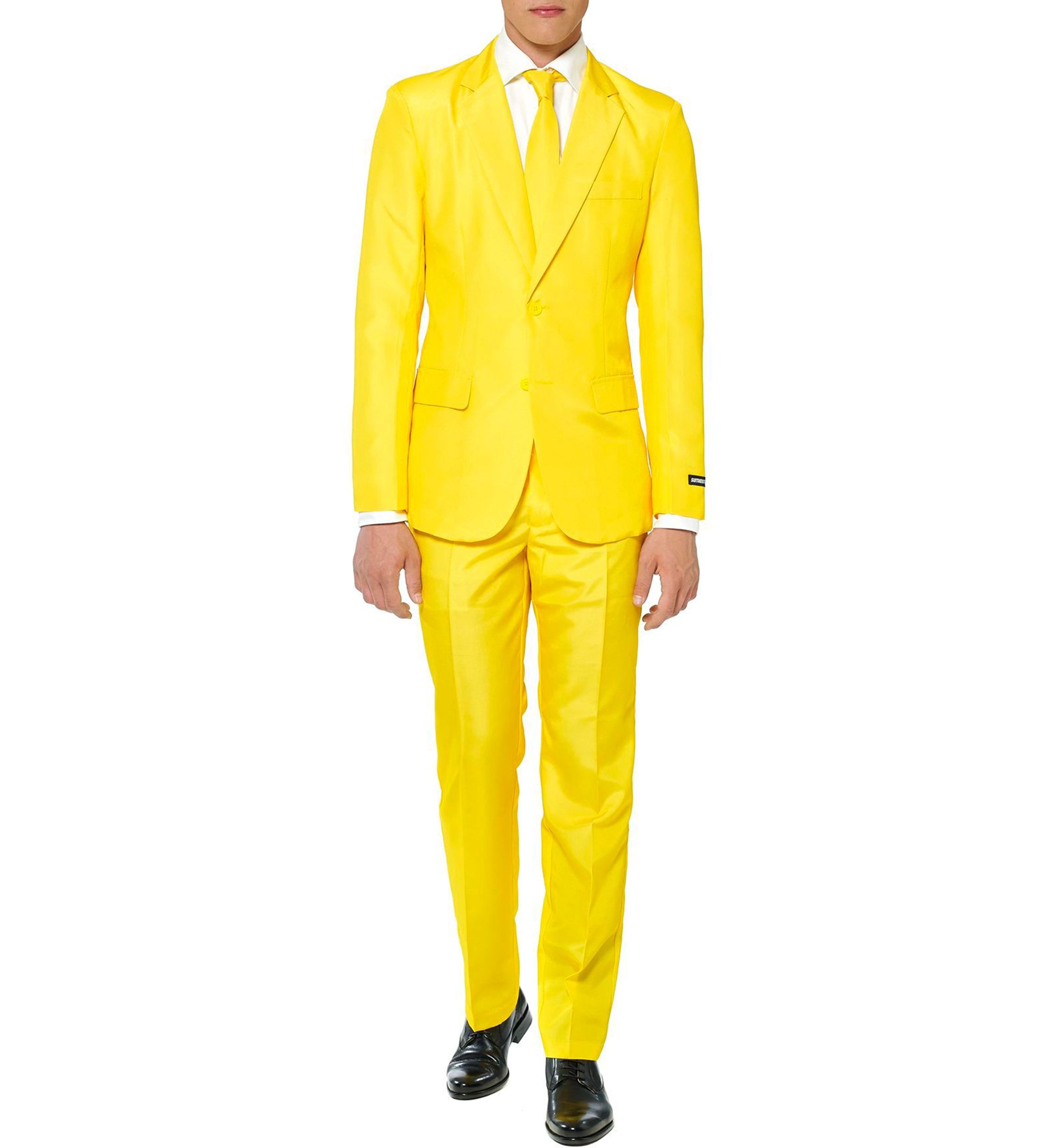 Solid Yellow  2 Piece Suit + Tie