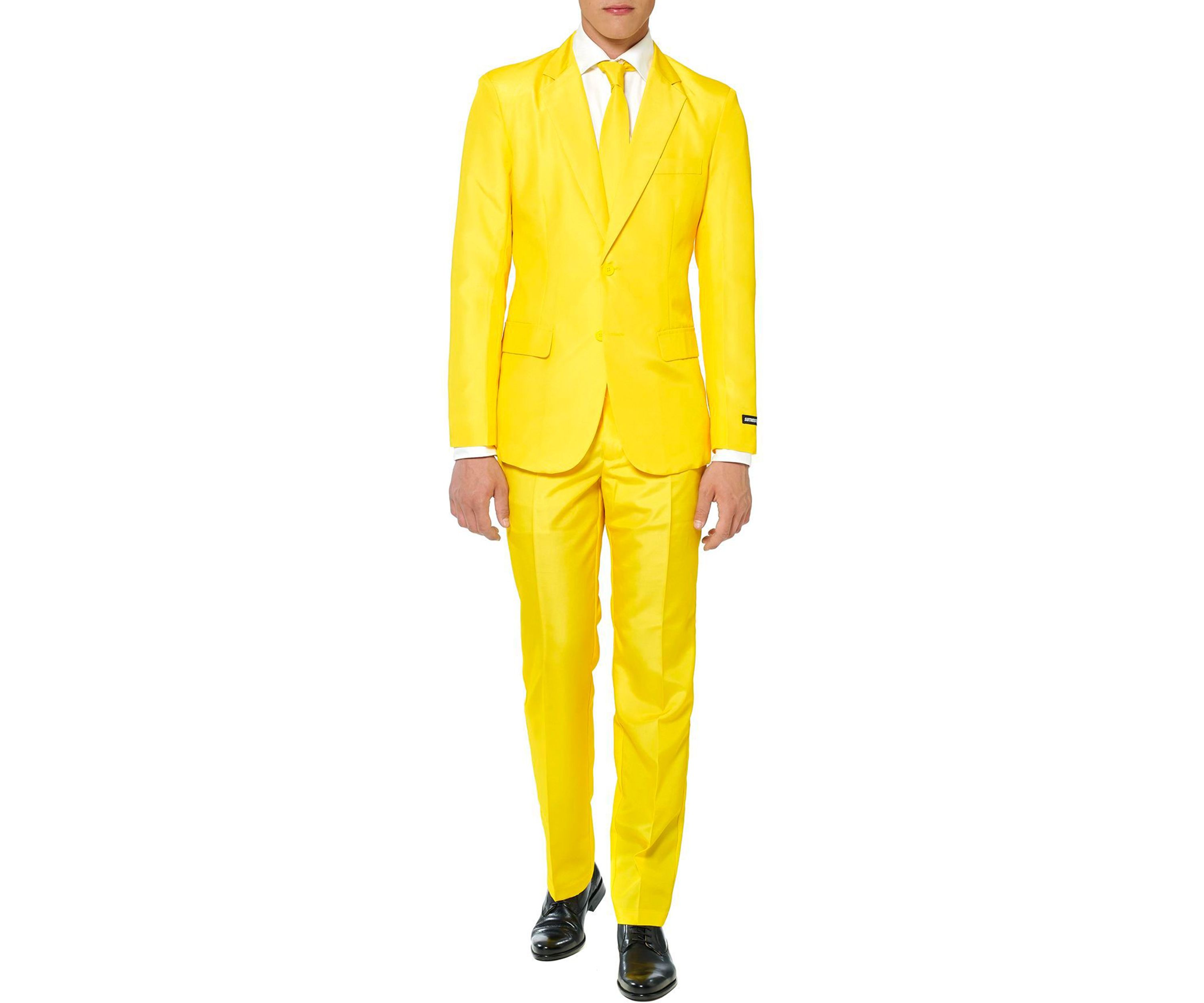 Solid Yellow  2 Piece Suit + Tie