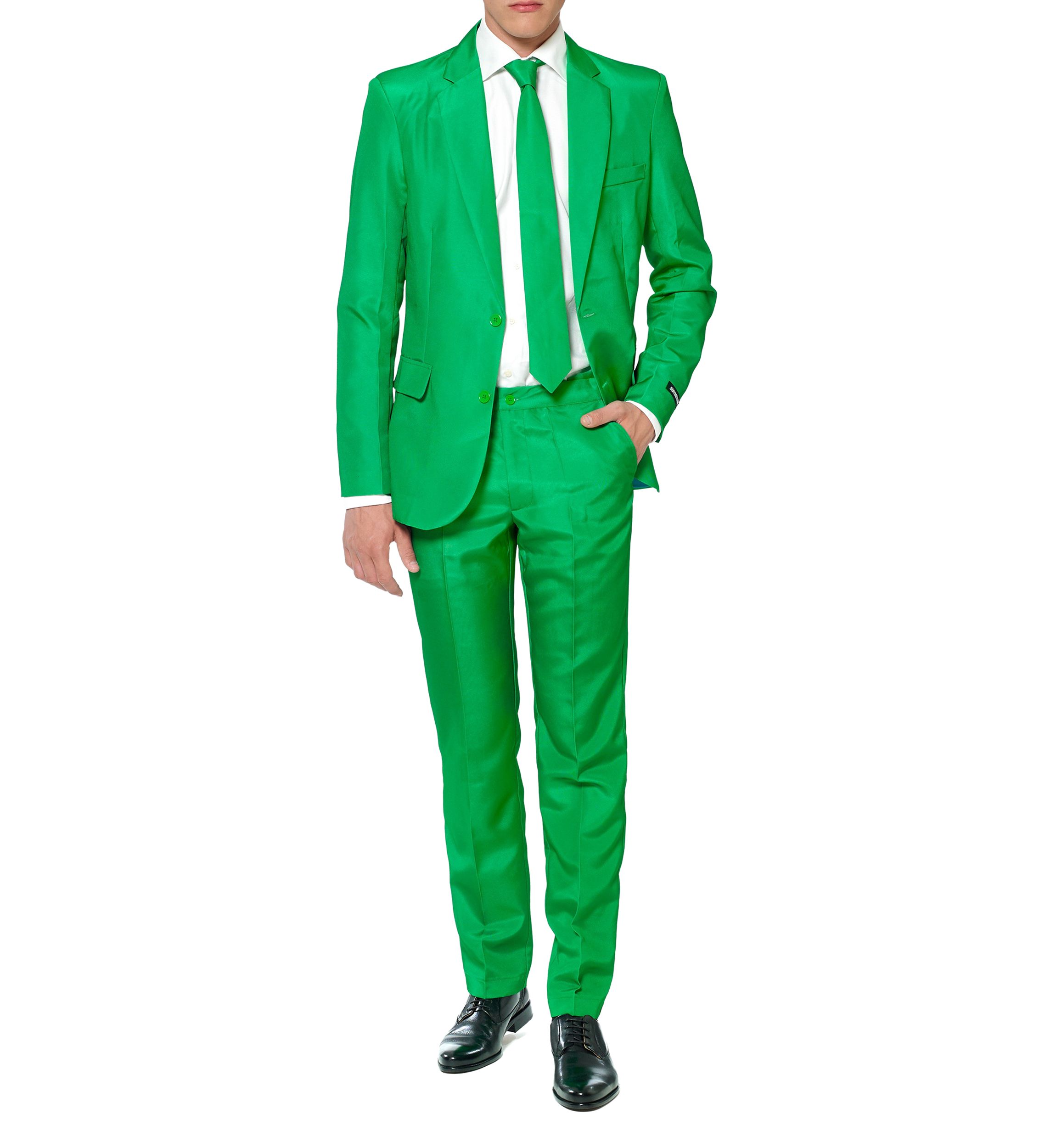 Solid Green 2 Piece Suit + Tie