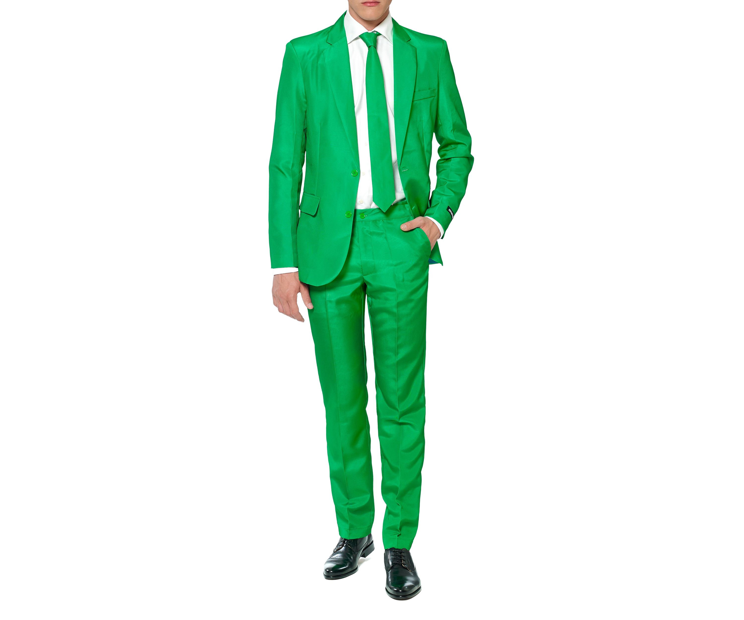 Solid Green 2 Piece Suit + Tie