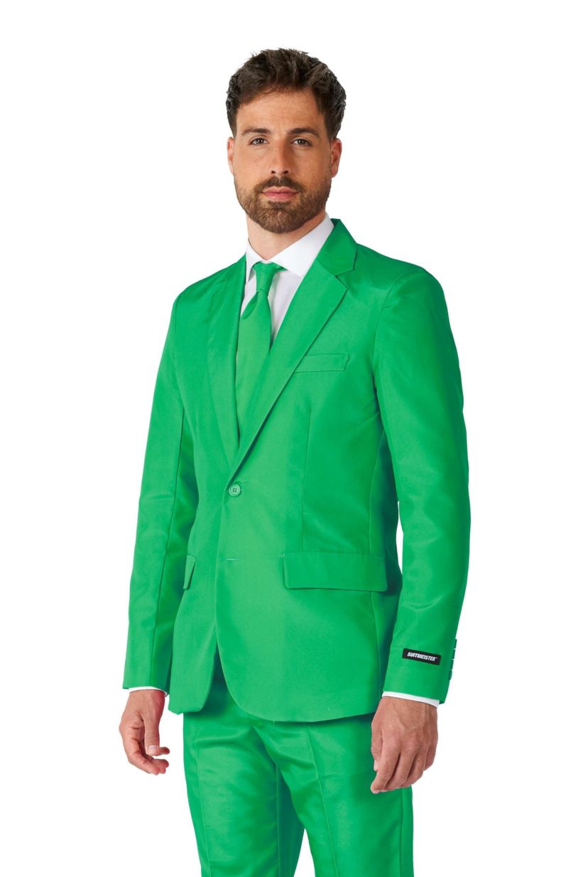 Solid Green 2 Piece Suit + Tie