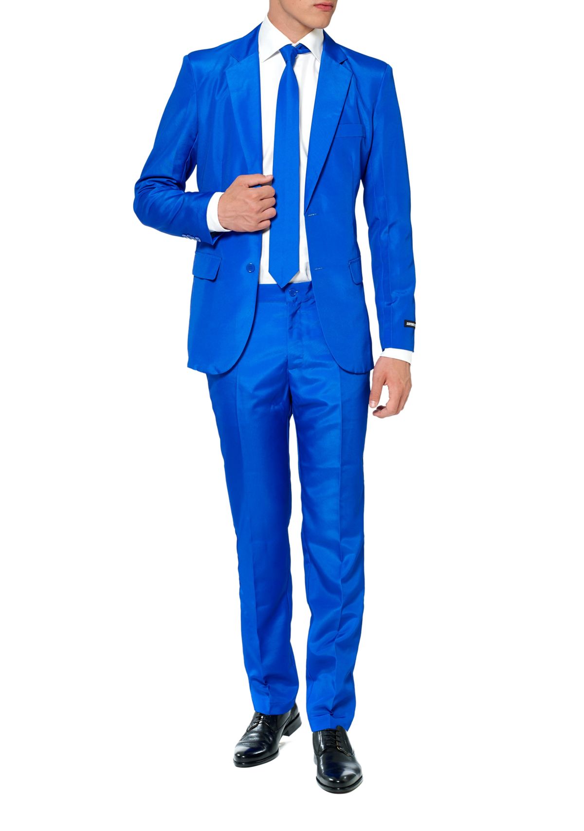 Solid Blue  2 Piece Suit + Tie