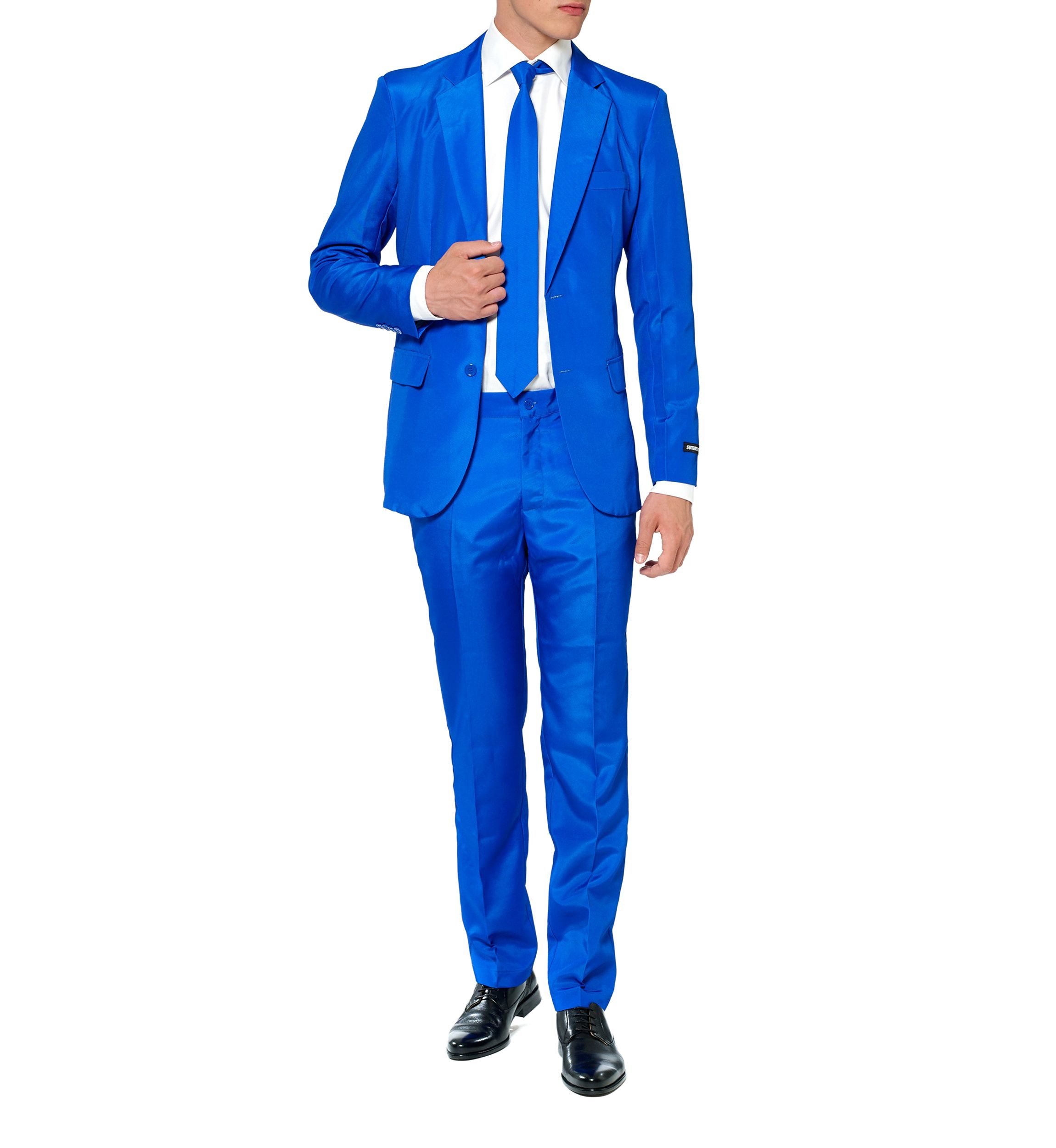 Solid Blue  2 Piece Suit + Tie