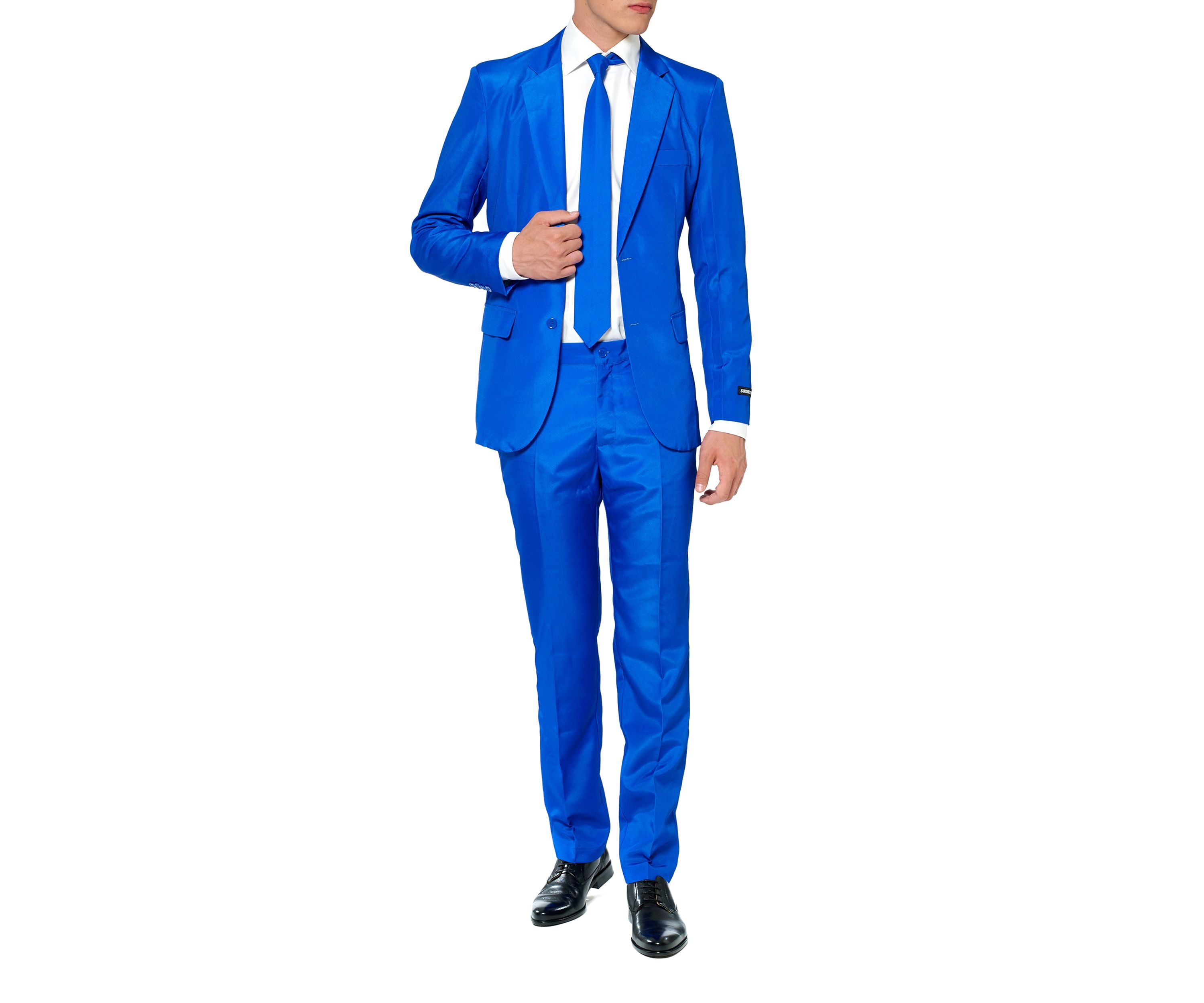 Solid Blue  2 Piece Suit + Tie