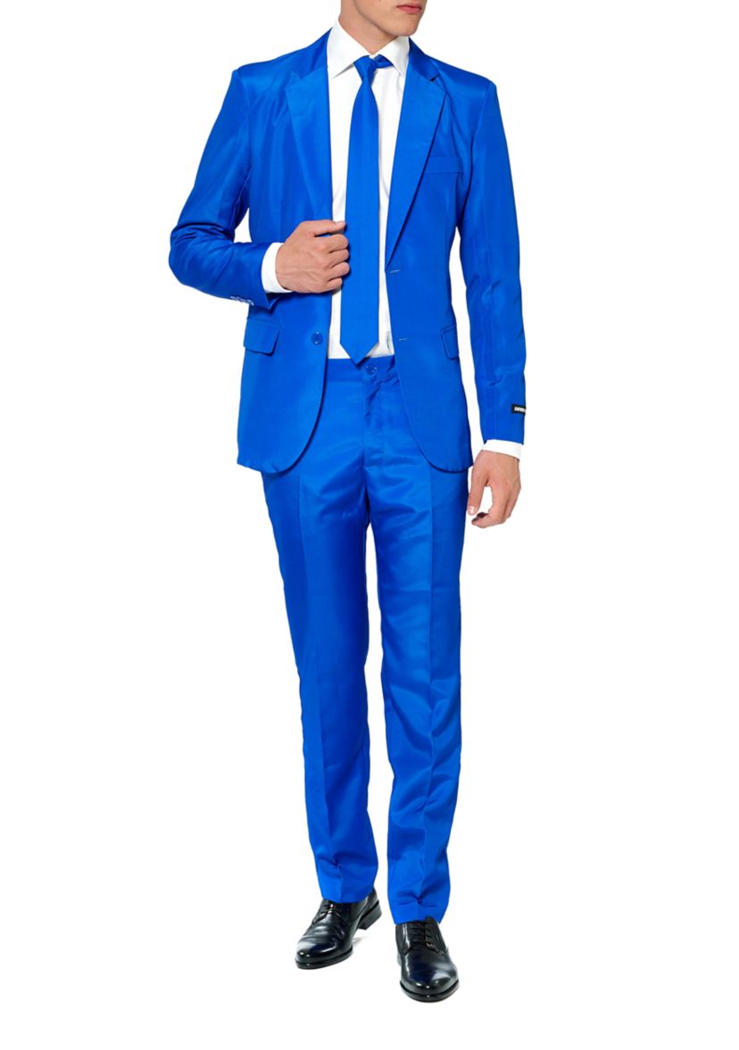 Solid Blue  2 Piece Suit + Tie