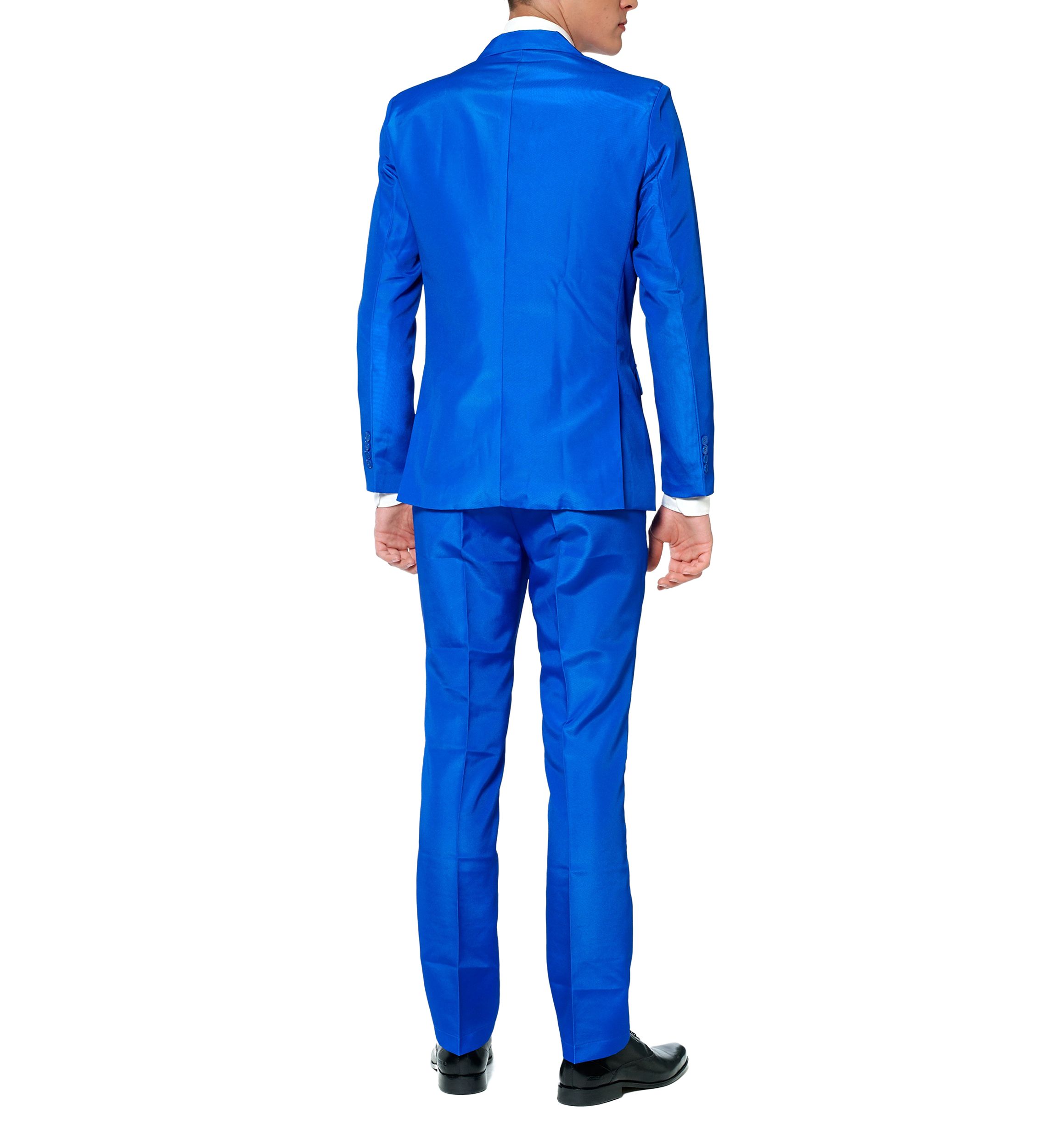 Solid Blue  2 Piece Suit + Tie