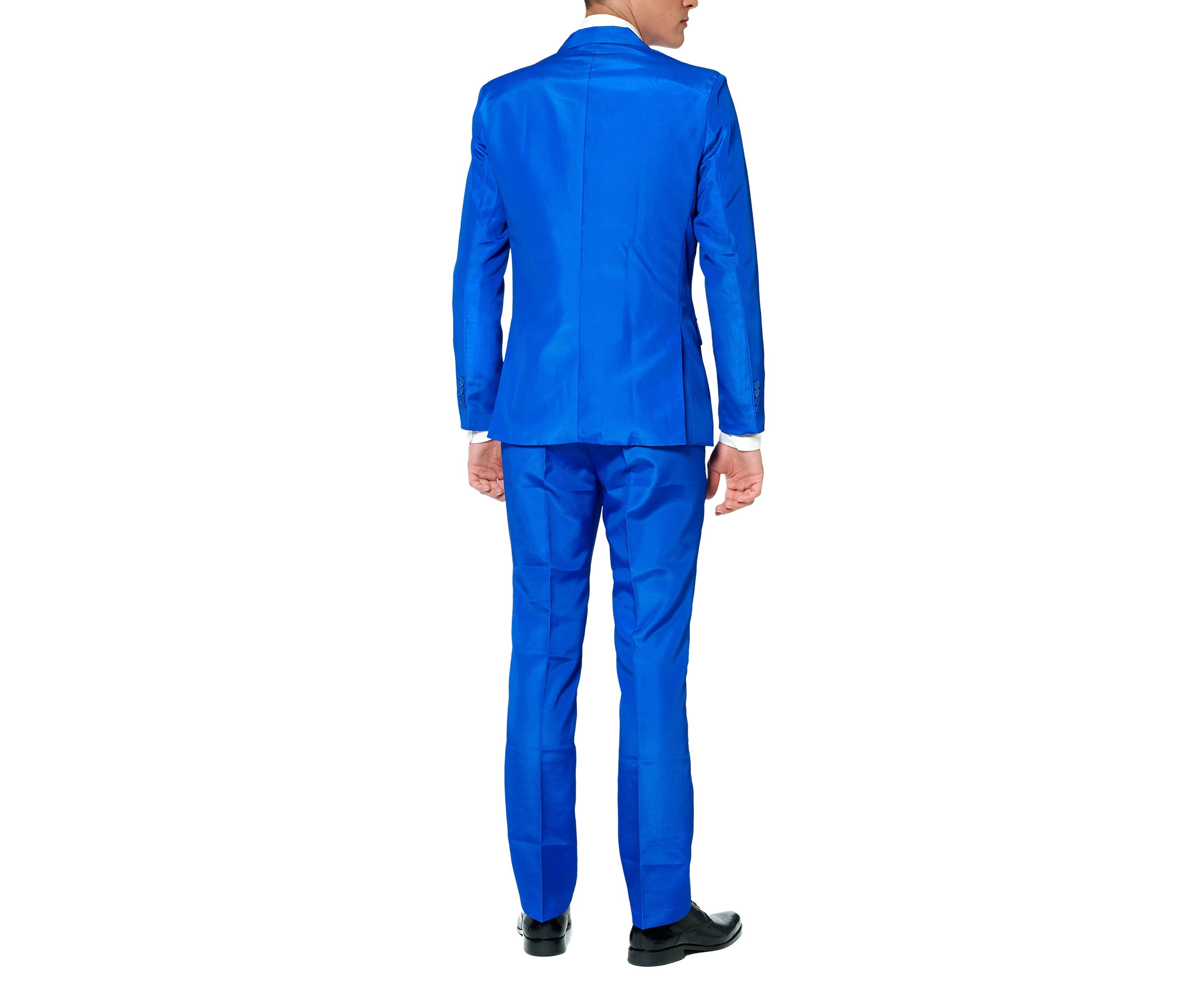 Solid Blue  2 Piece Suit + Tie