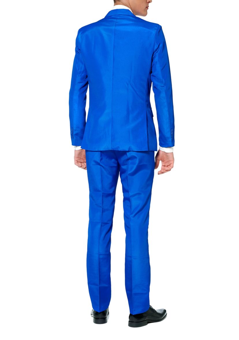 Solid Blue  2 Piece Suit + Tie