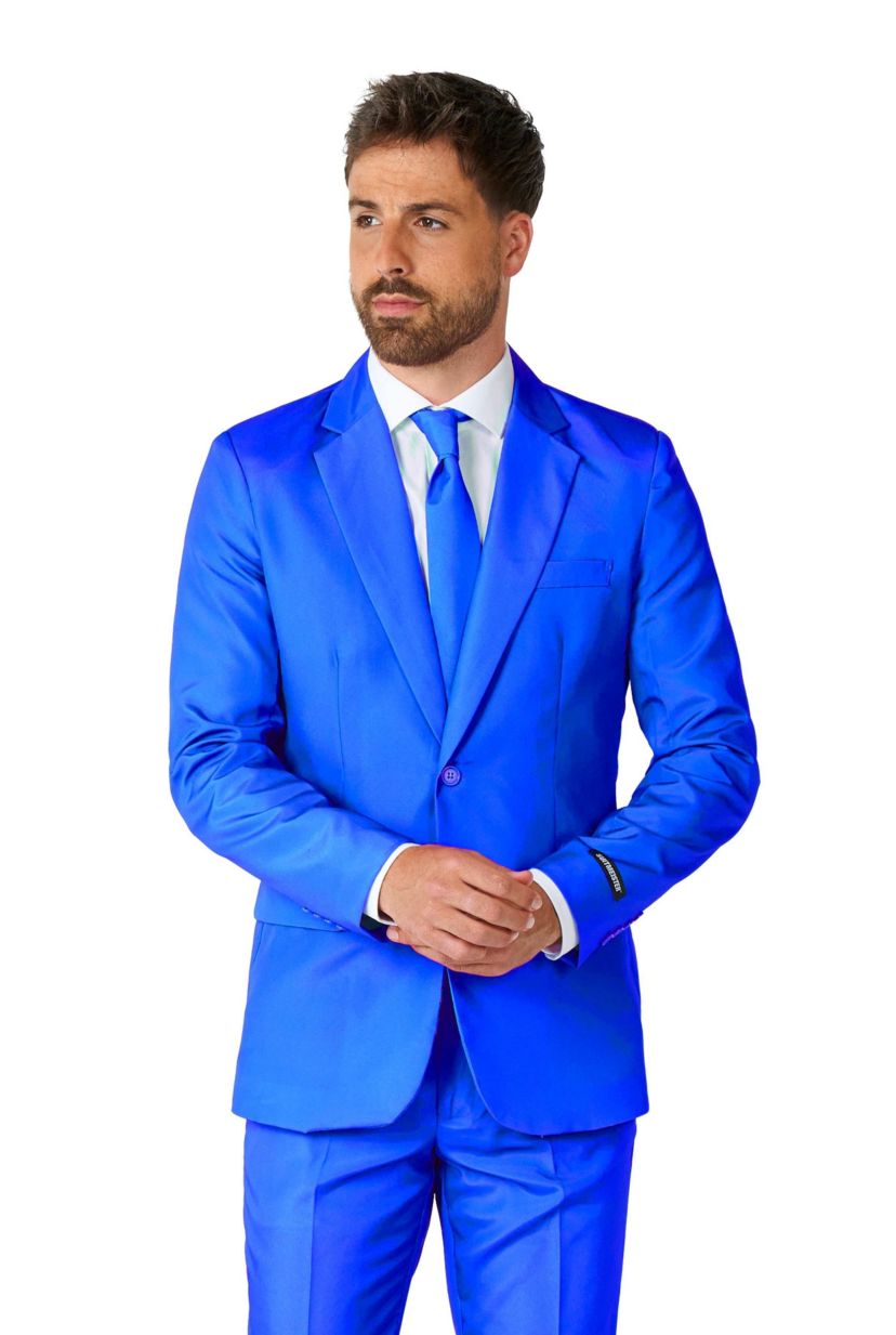 Solid Blue  2 Piece Suit + Tie