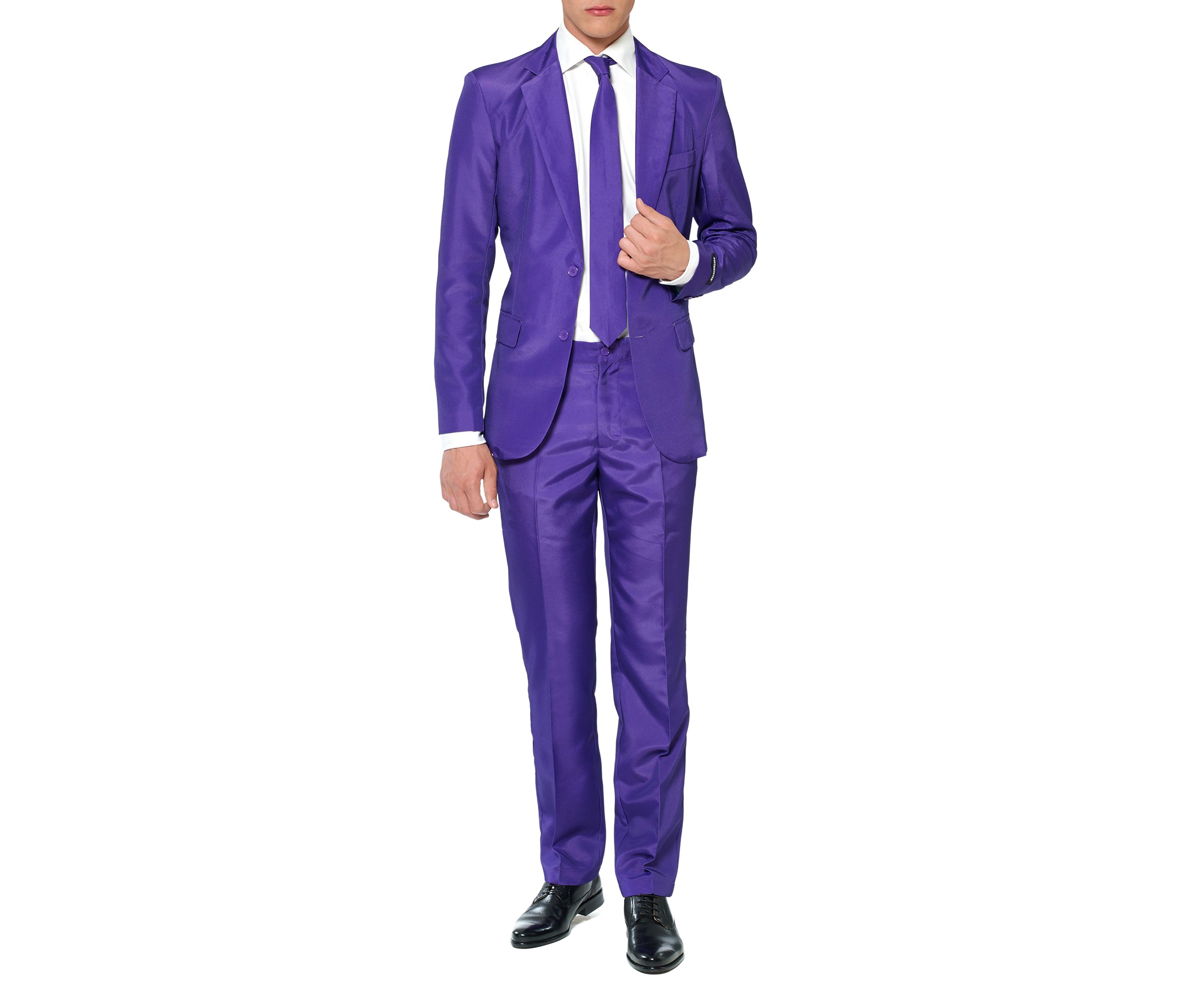 Solid Purple  2 Piece Suit + Tie