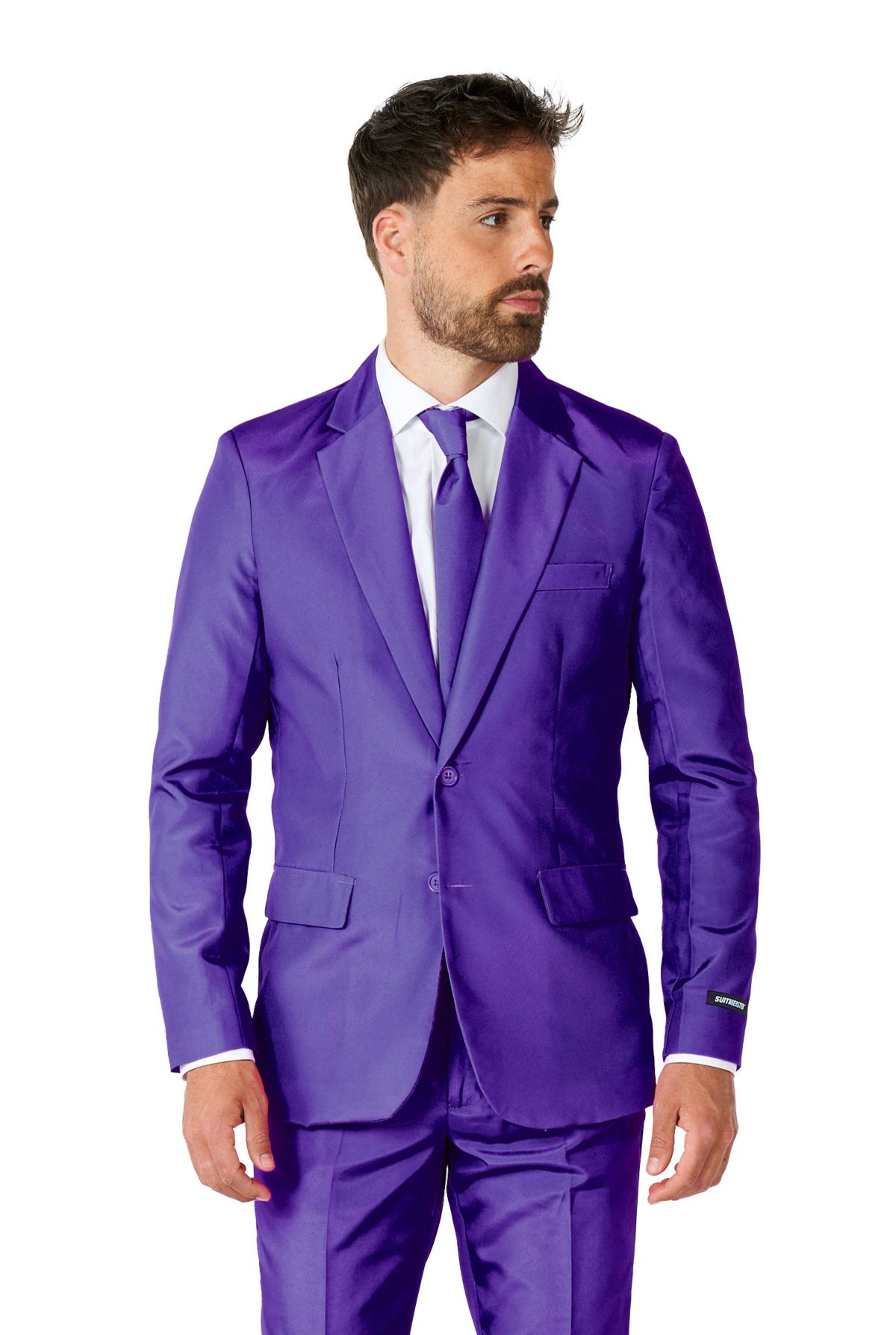 Solid Purple  2 Piece Suit + Tie