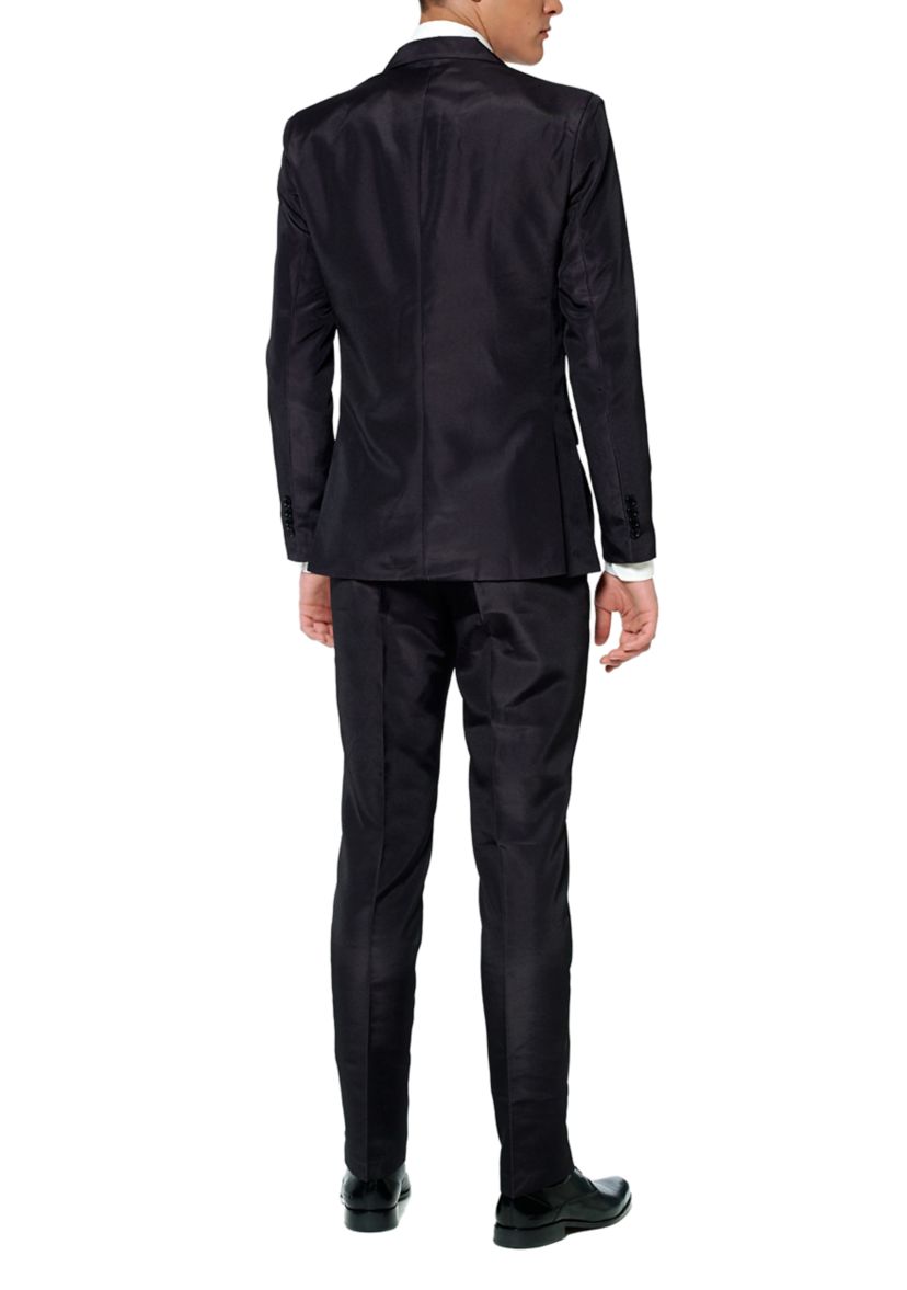 Solid Black  2 Piece Suit + Tie