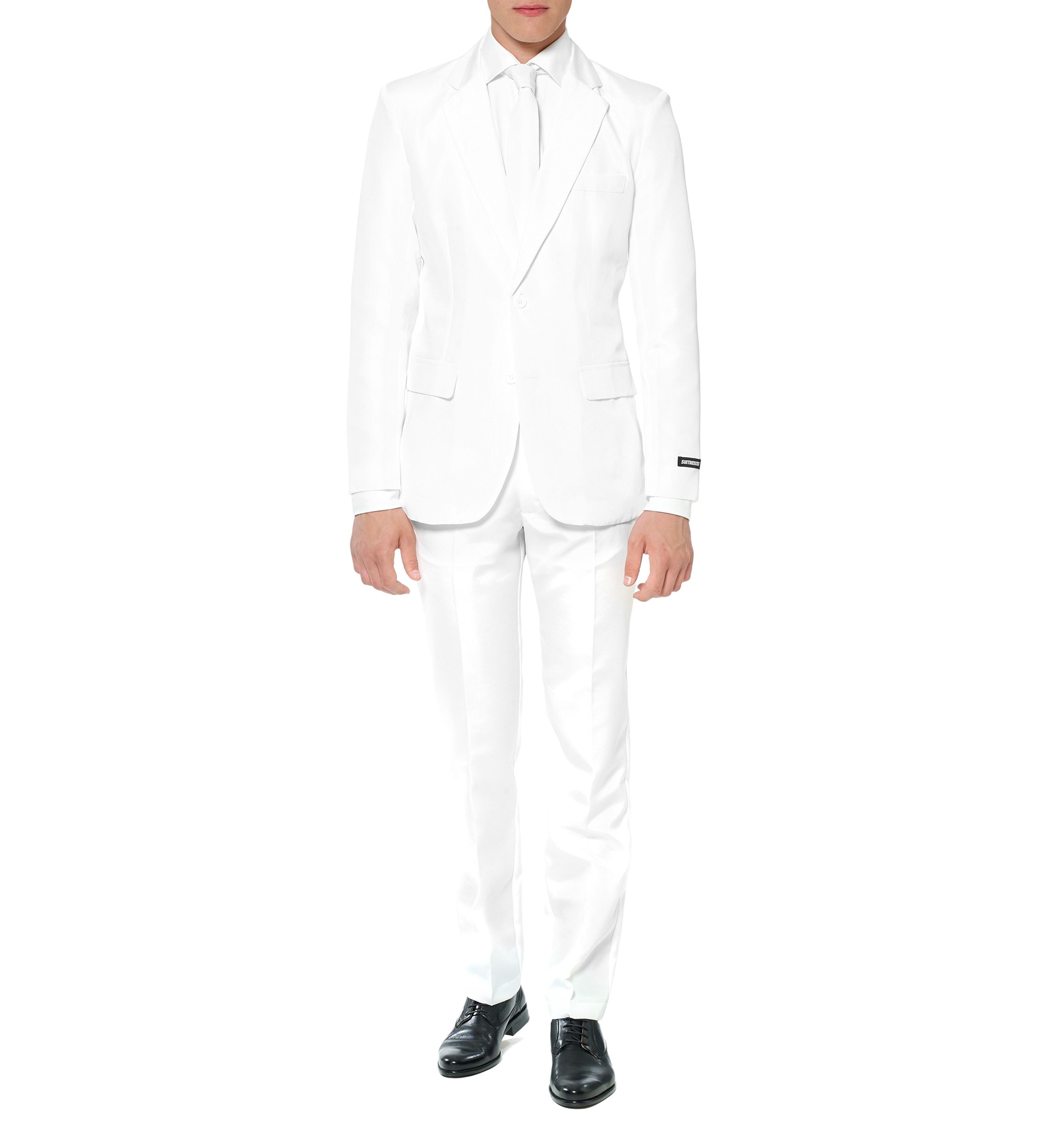 Solid White  2 Piece Suit + Tie