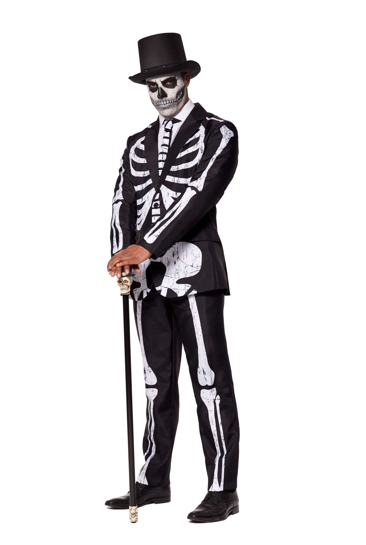 Skeleton Grunge Black   2 Piece Suit + Tie