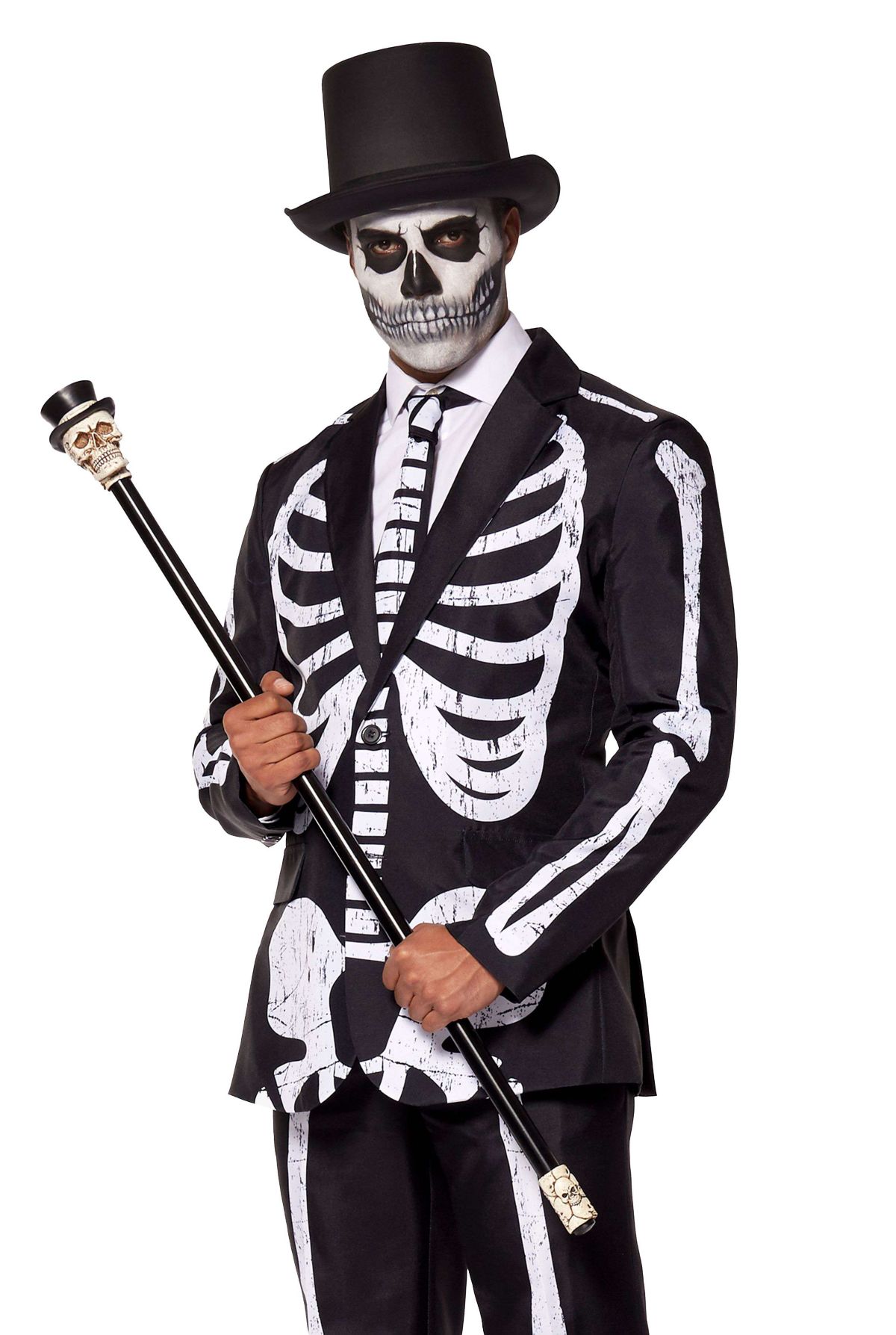 Skeleton Grunge Black   2 Piece Suit + Tie