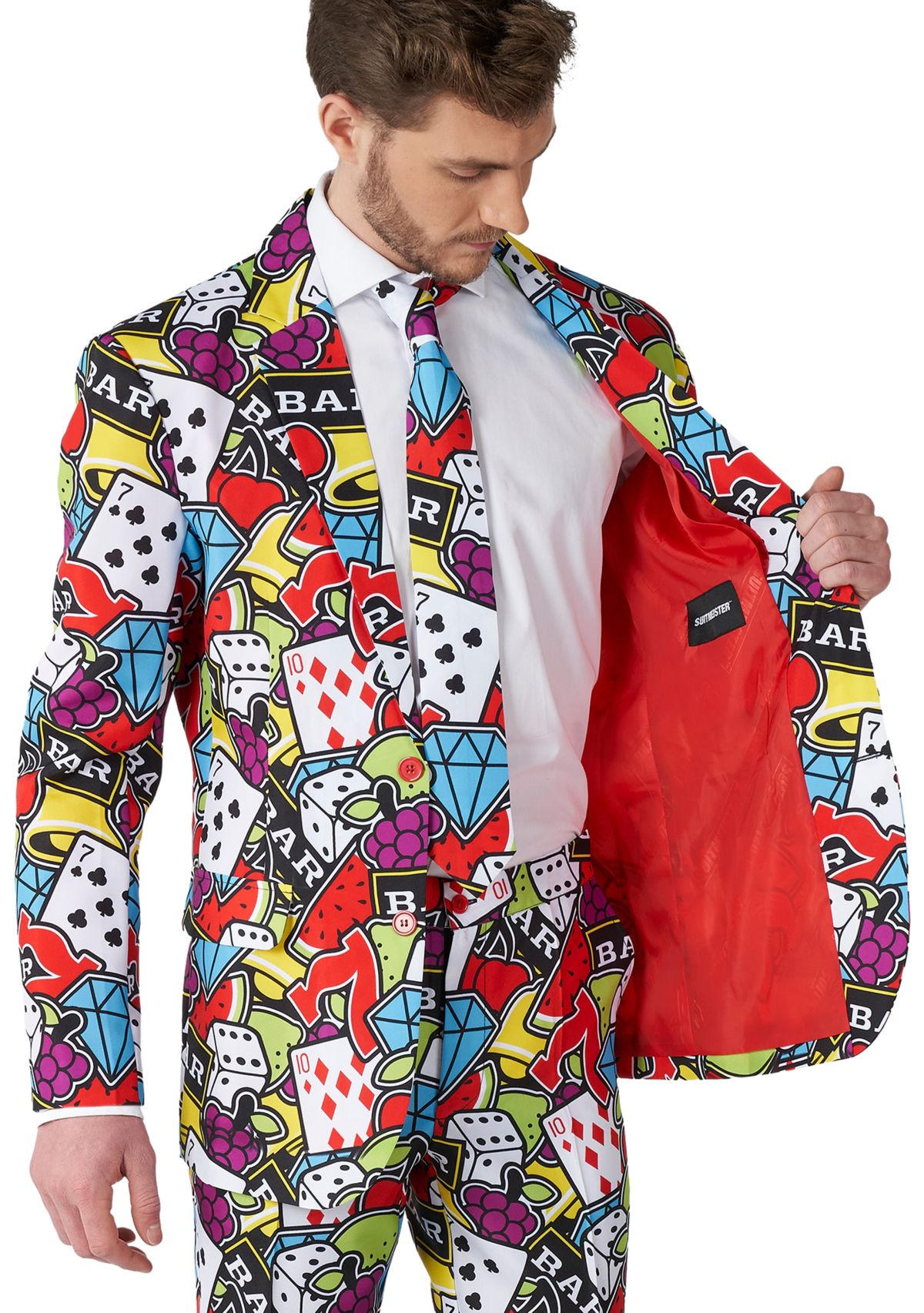 Casino Icons 2 Piece Suit + Tie