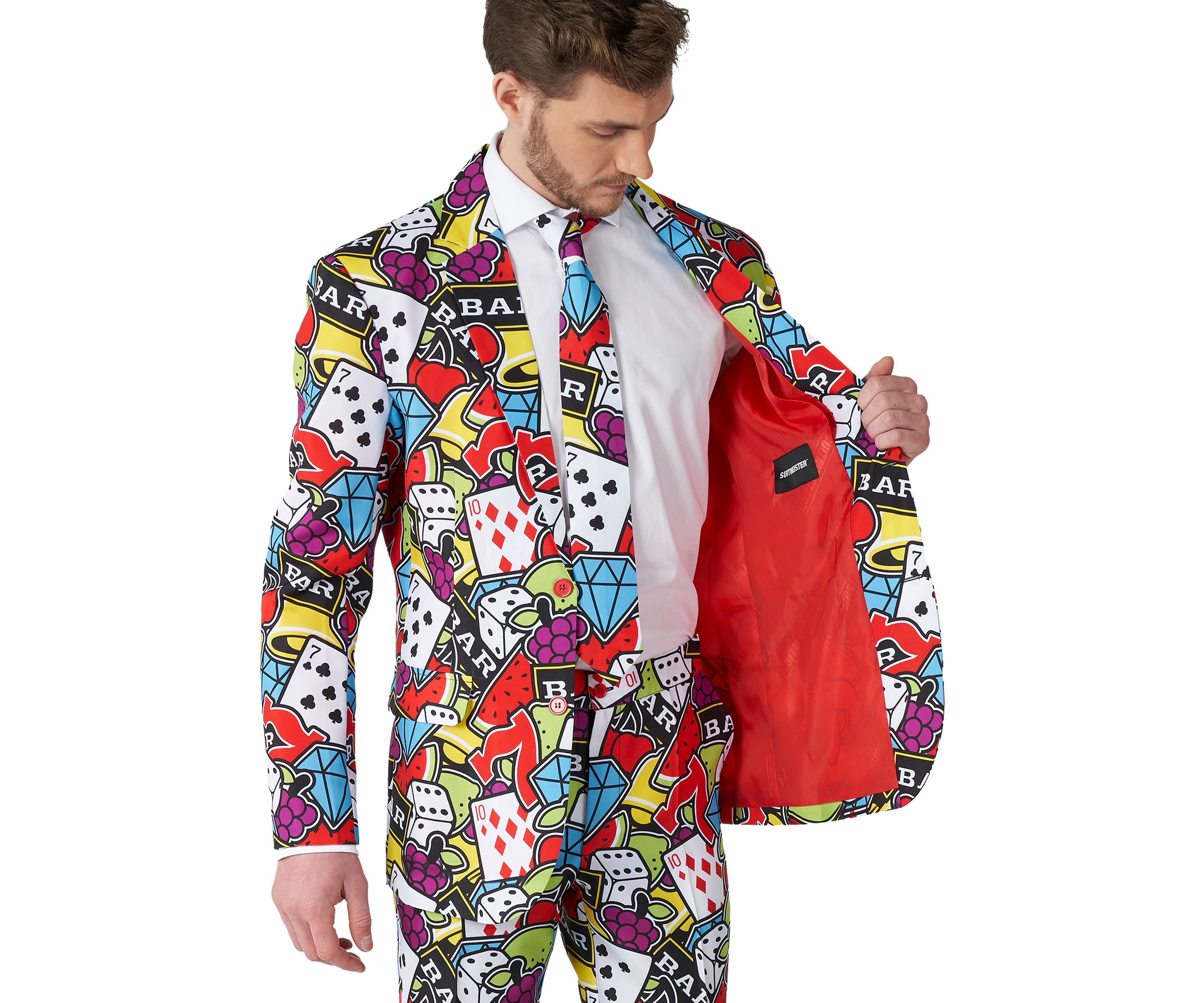 Casino Icons 2 Piece Suit + Tie