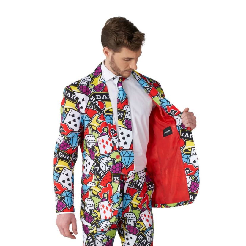 Casino Icons 2 Piece Suit + Tie