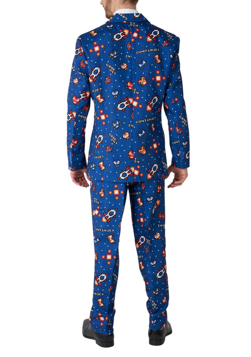 Retro Gamer Navy  2 Piece Suit + Tie