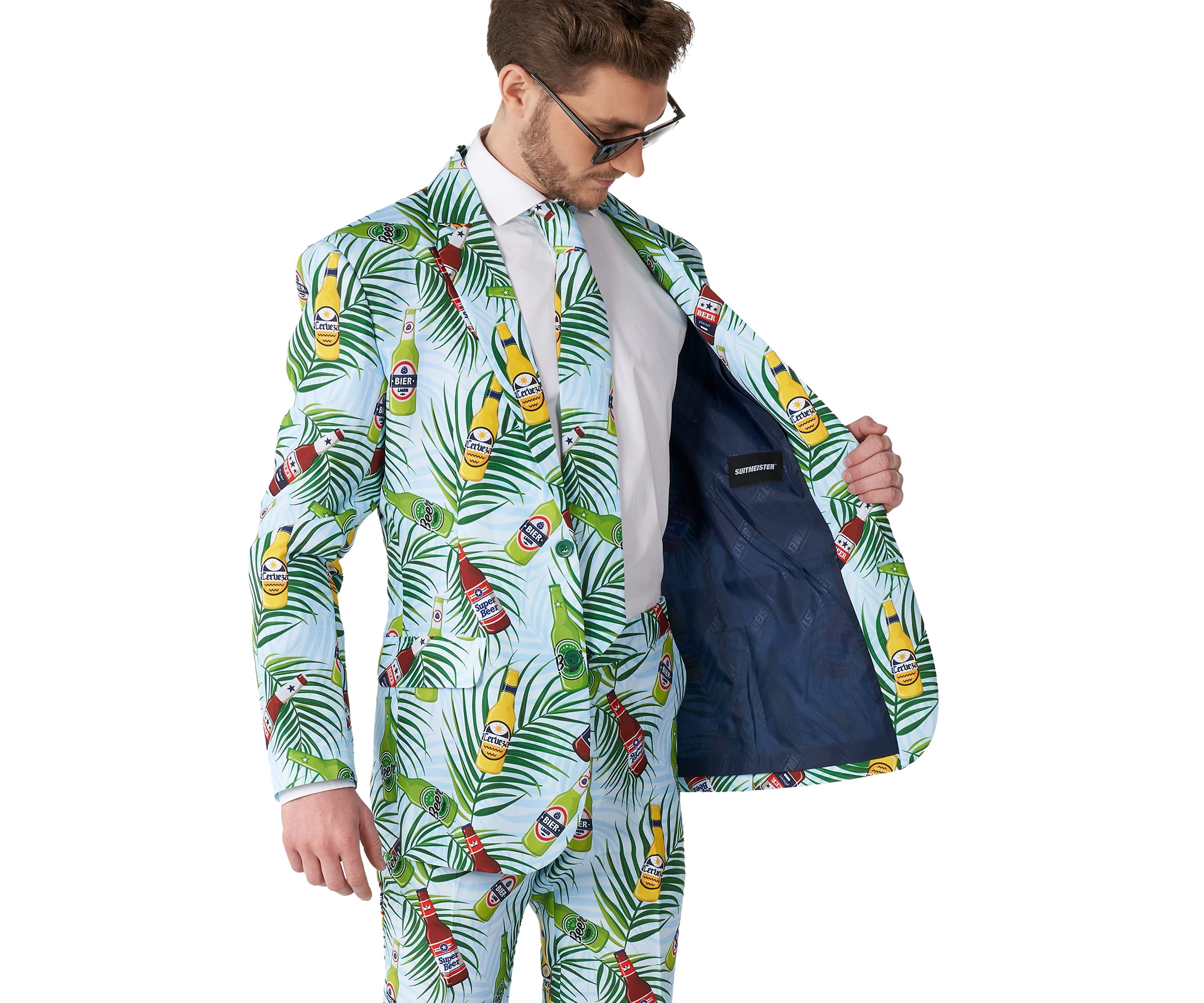 Tropical Beers Blue 2 Piece Suit + Tie