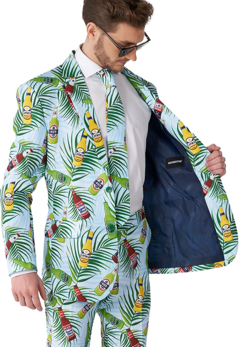 Tropical Beers Blue 2 Piece Suit + Tie
