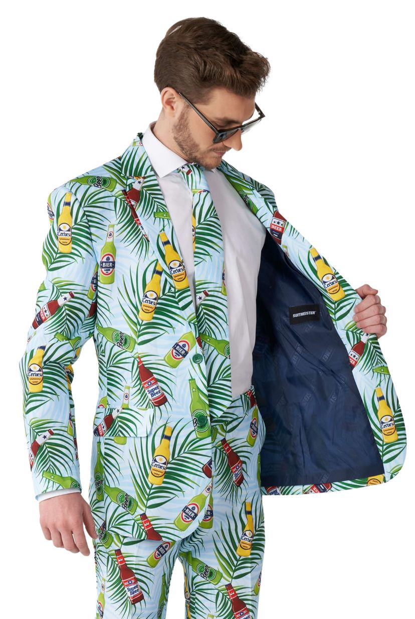 Tropical Beers Blue 2 Piece Suit + Tie