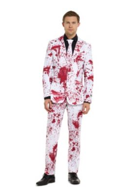 Suitmeister Men's Bloody White 2 Piece Suit + Tie, Large
