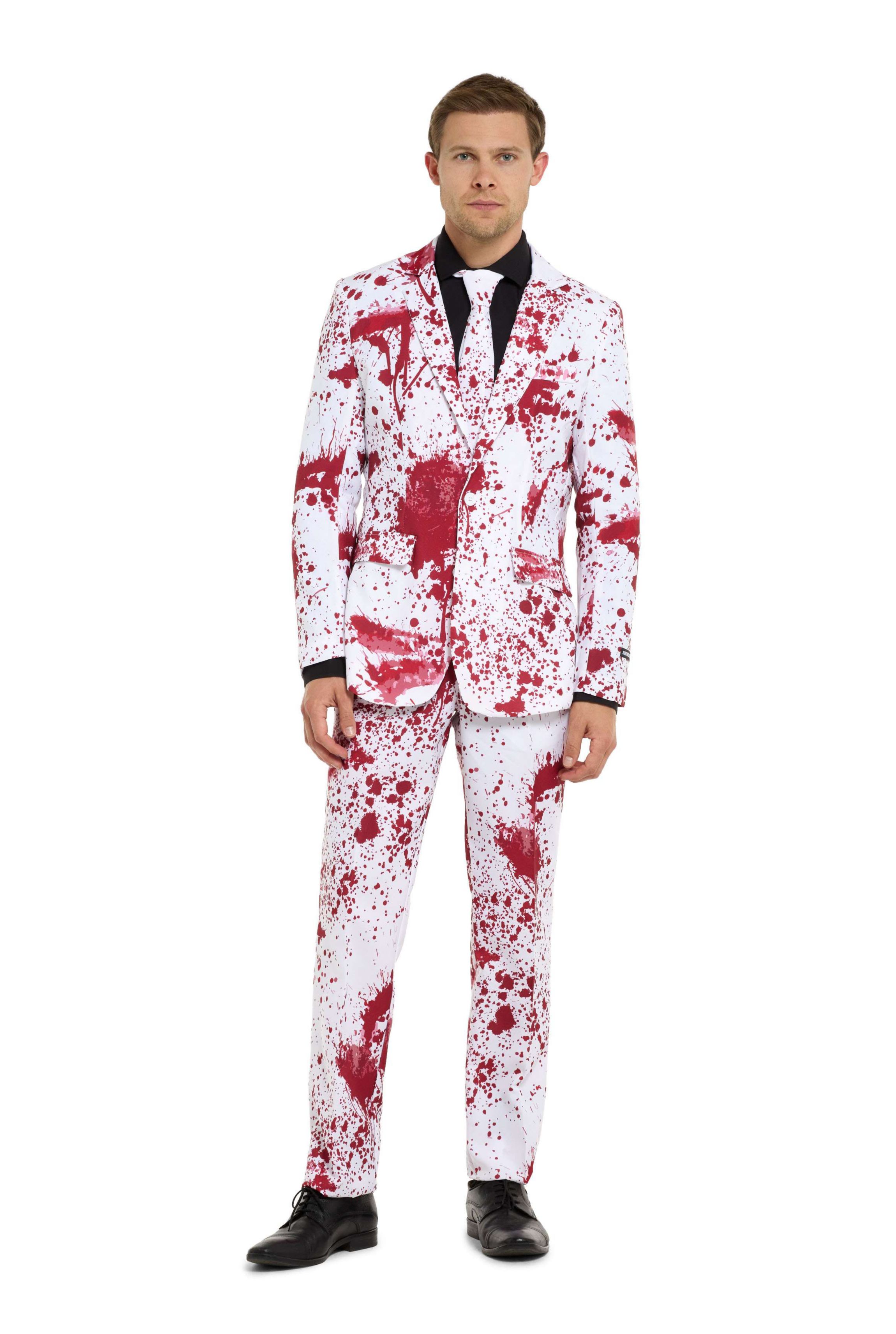 Bloody  White   2 Piece Suit + Tie