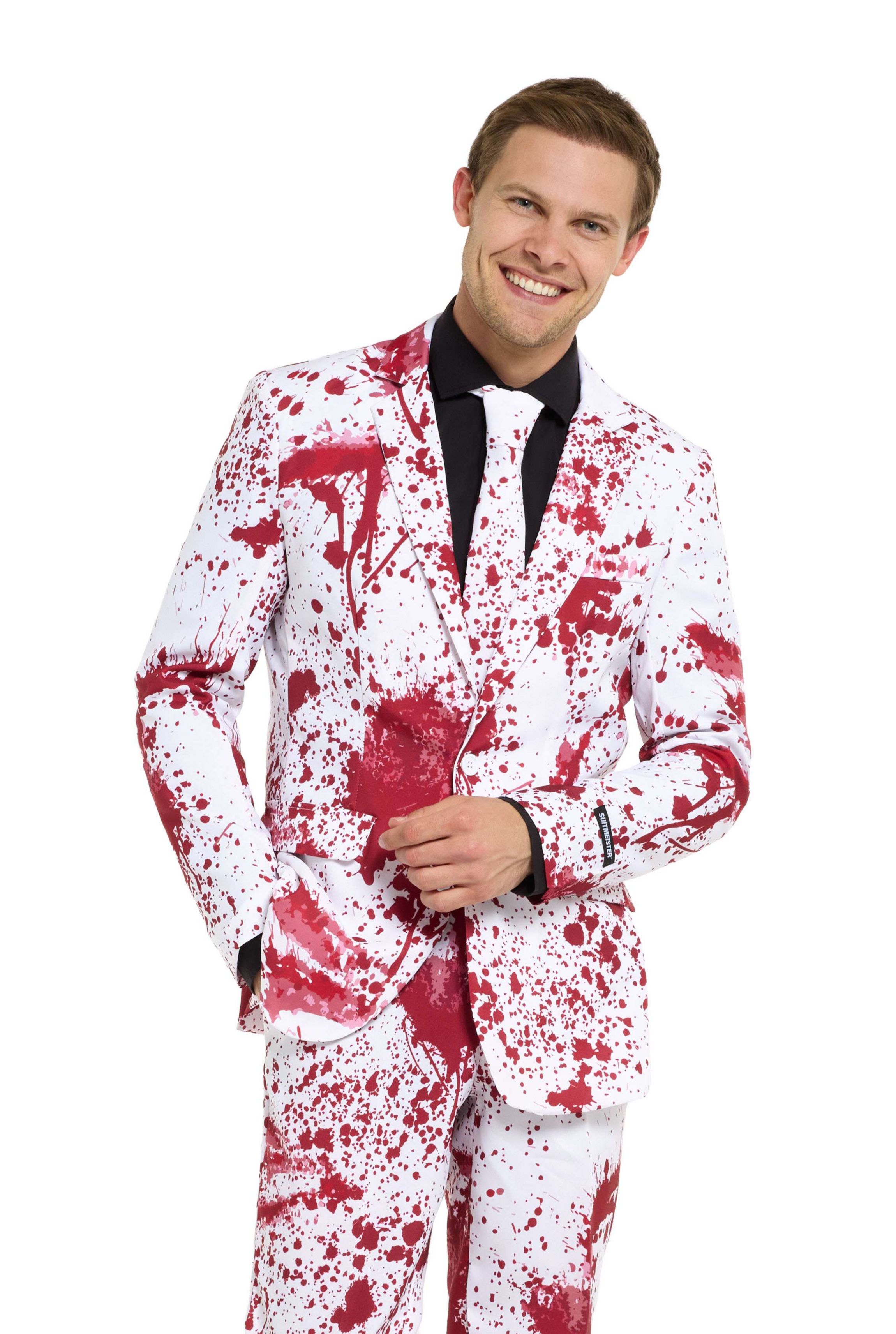 Bloody  White   2 Piece Suit + Tie