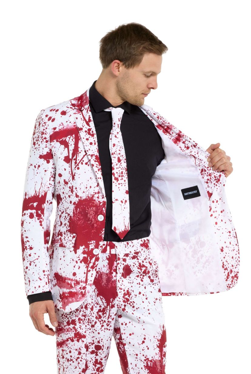 Bloody  White   2 Piece Suit + Tie