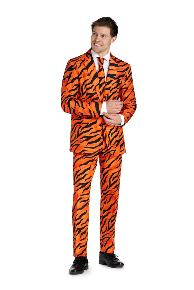Tiger Orange  2 Piece Suit + Tie