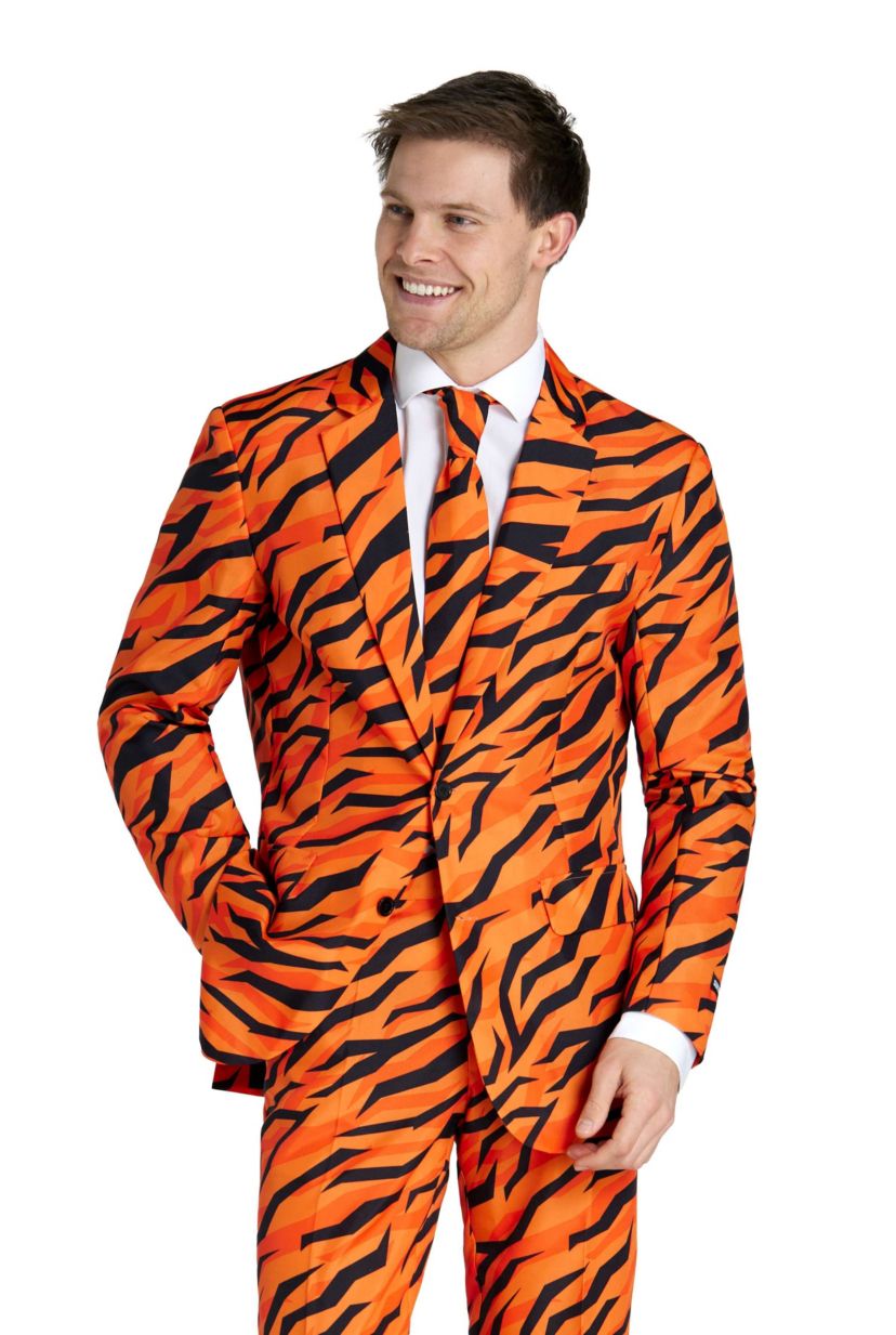 Tiger Orange  2 Piece Suit + Tie