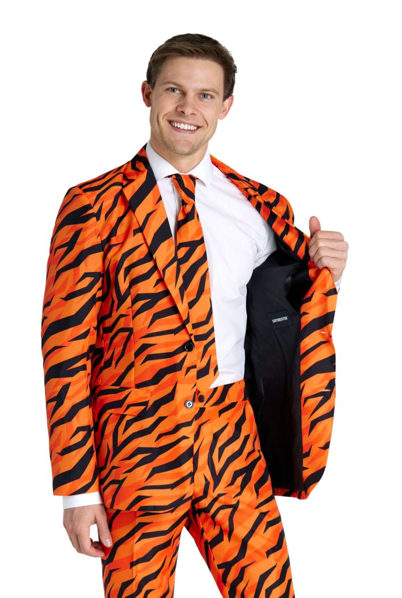 Tiger Orange  2 Piece Suit + Tie
