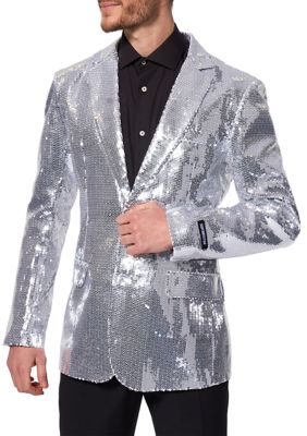 Suitmeister Sequins Silver Shiny Christmas Party Blazer | belk