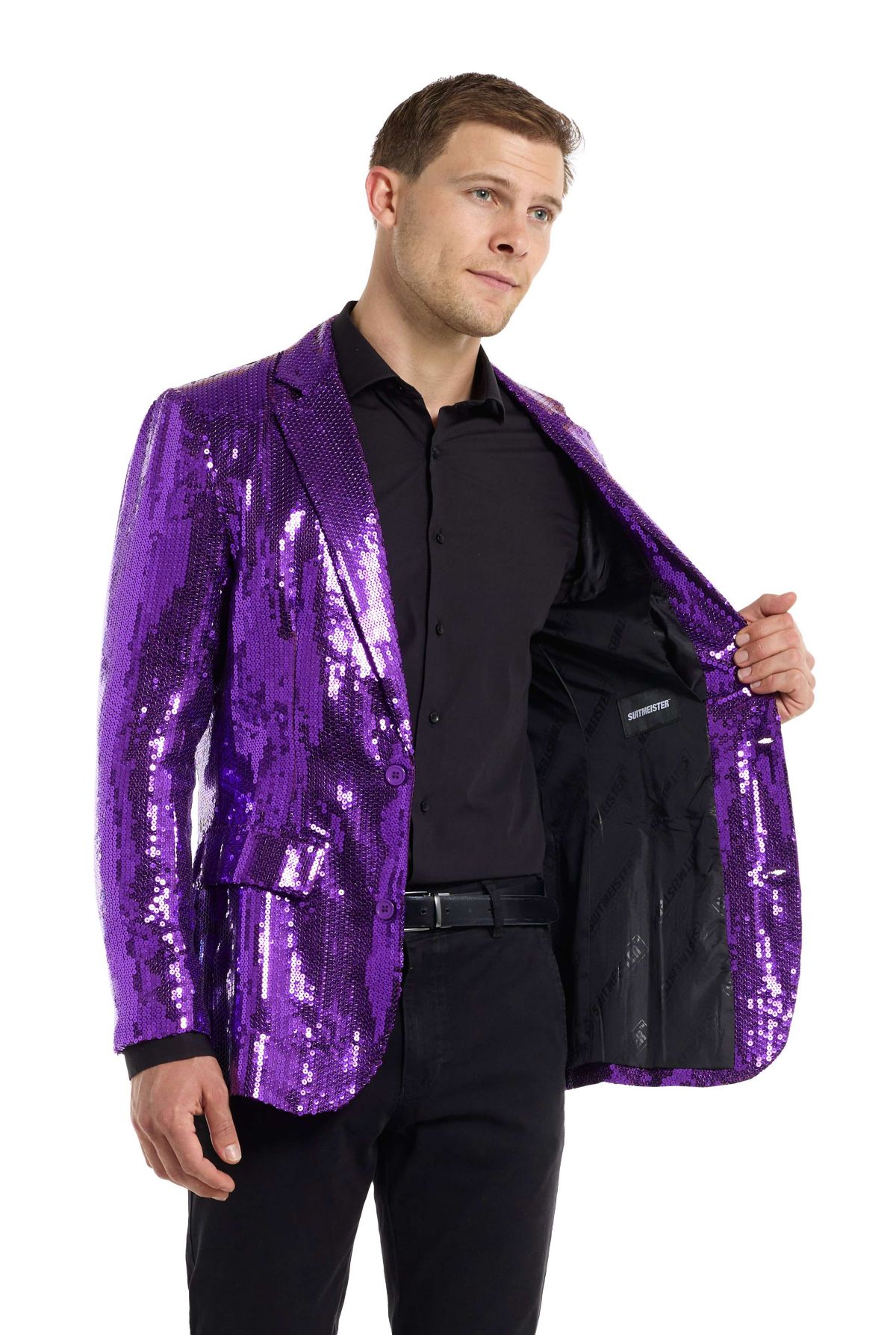 Suitmeister Sequins Purple Blazer