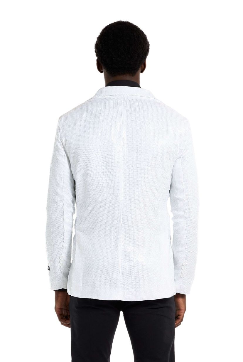 Suitmeister Sequins White Blazer