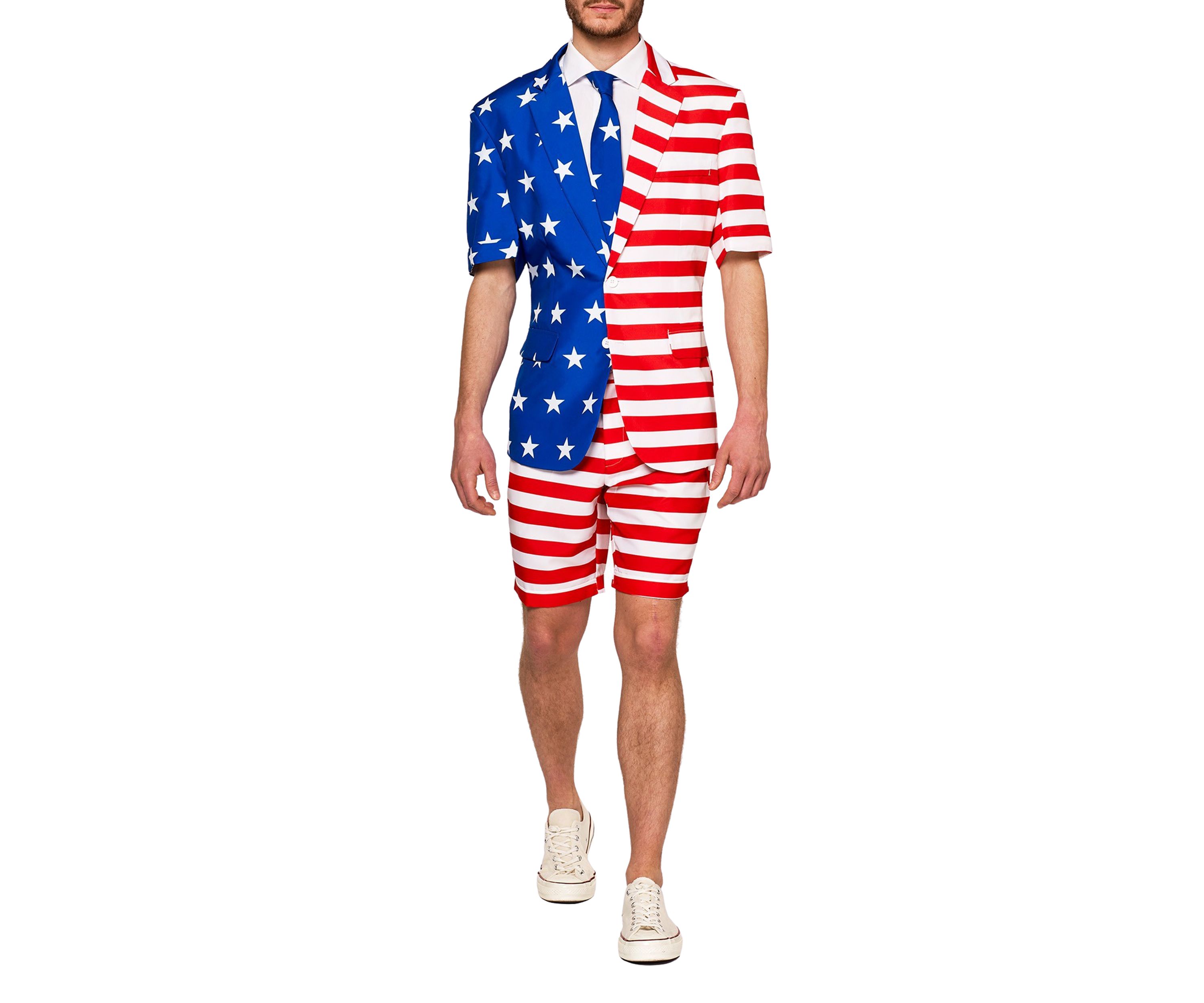 SUMMER USA Flag  2 Piece Suit + Tie